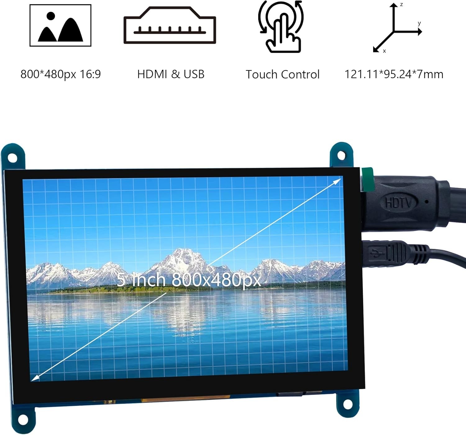 Capacitive Touch 5-Inch IPS Display – Perfect for Raspberry Pi & Gaming Consoles