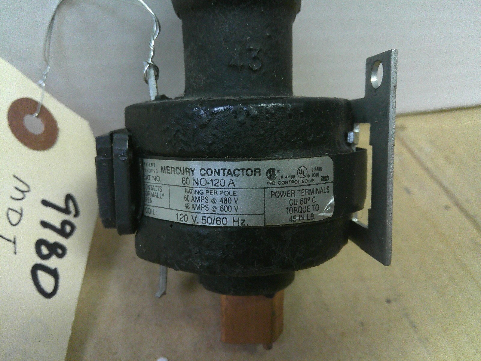 MDI 60-NO-120A MERCURY CONTACTOR