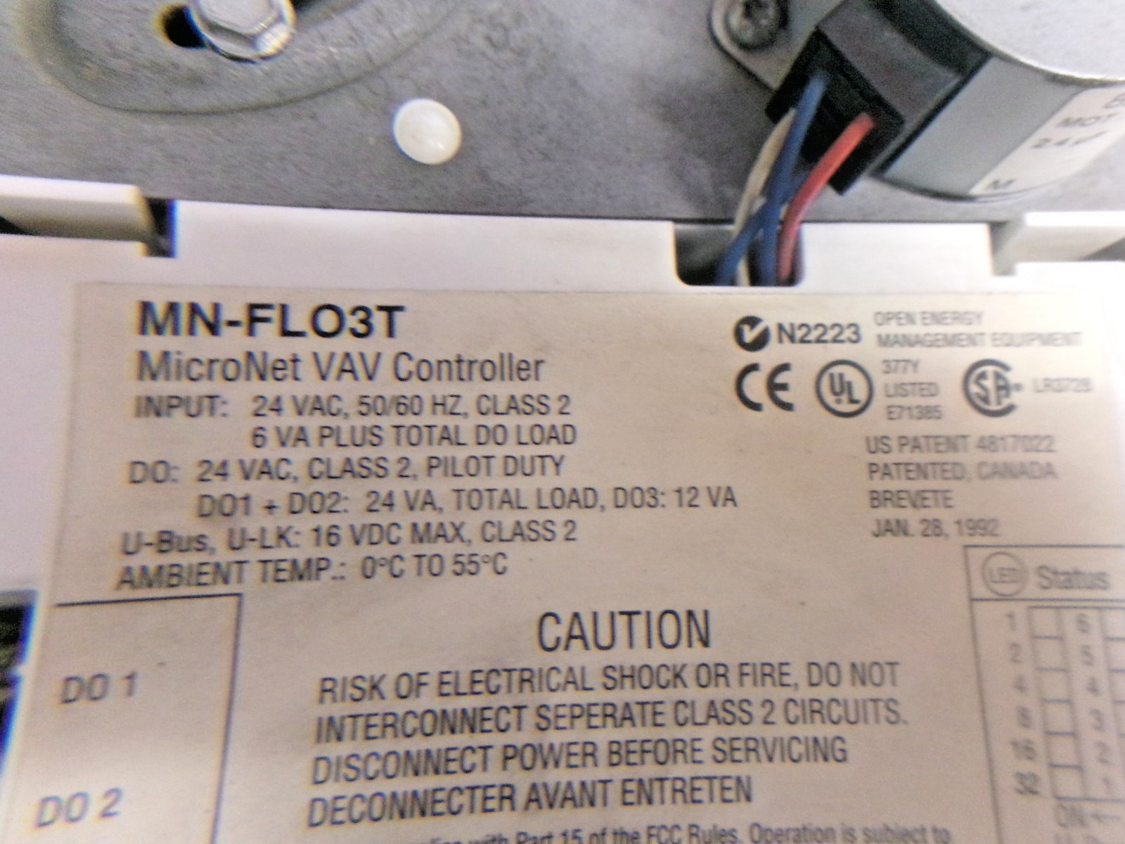 MN-FLO3T MicroNet Siebe tac invensys VAV damper Controller actuator hvac