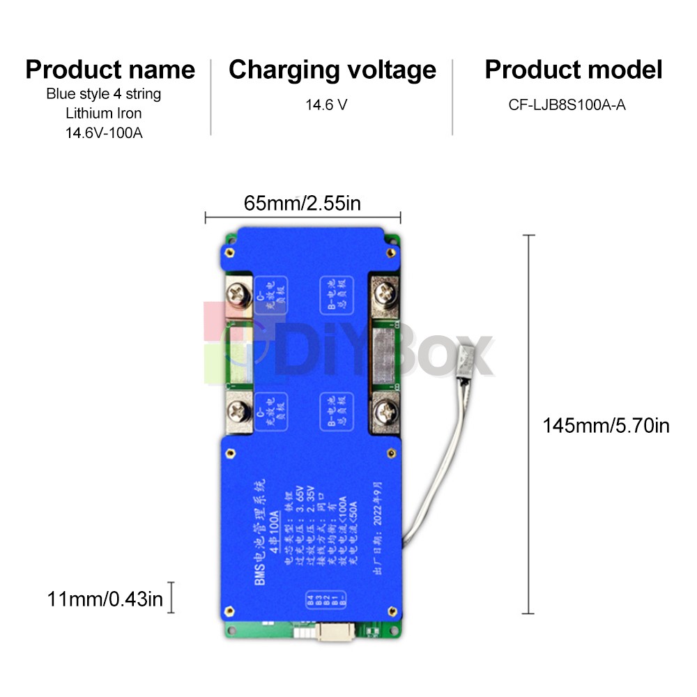 4S 14.6V / 8S 24V 100A BMS LiFePO4 Battery Balance Charge Protection Board New