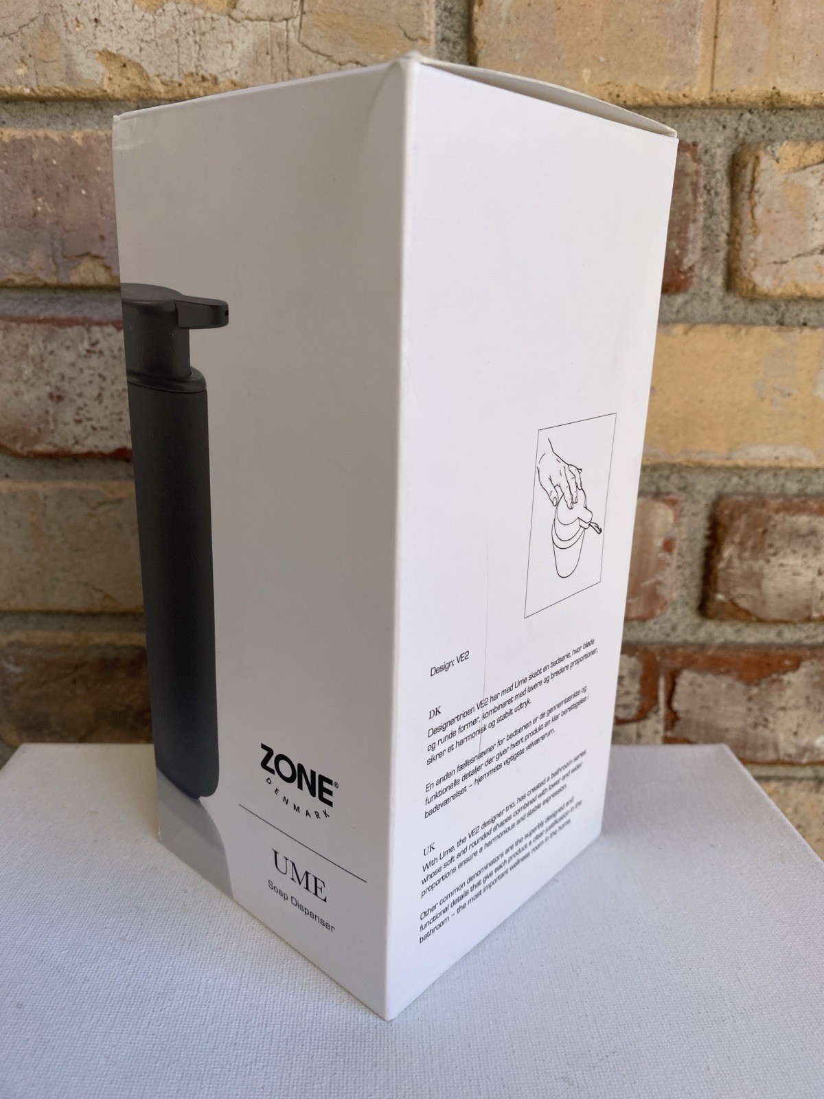ZONE Denmark UME Soap Dispenser Grey Soft in Box NEW