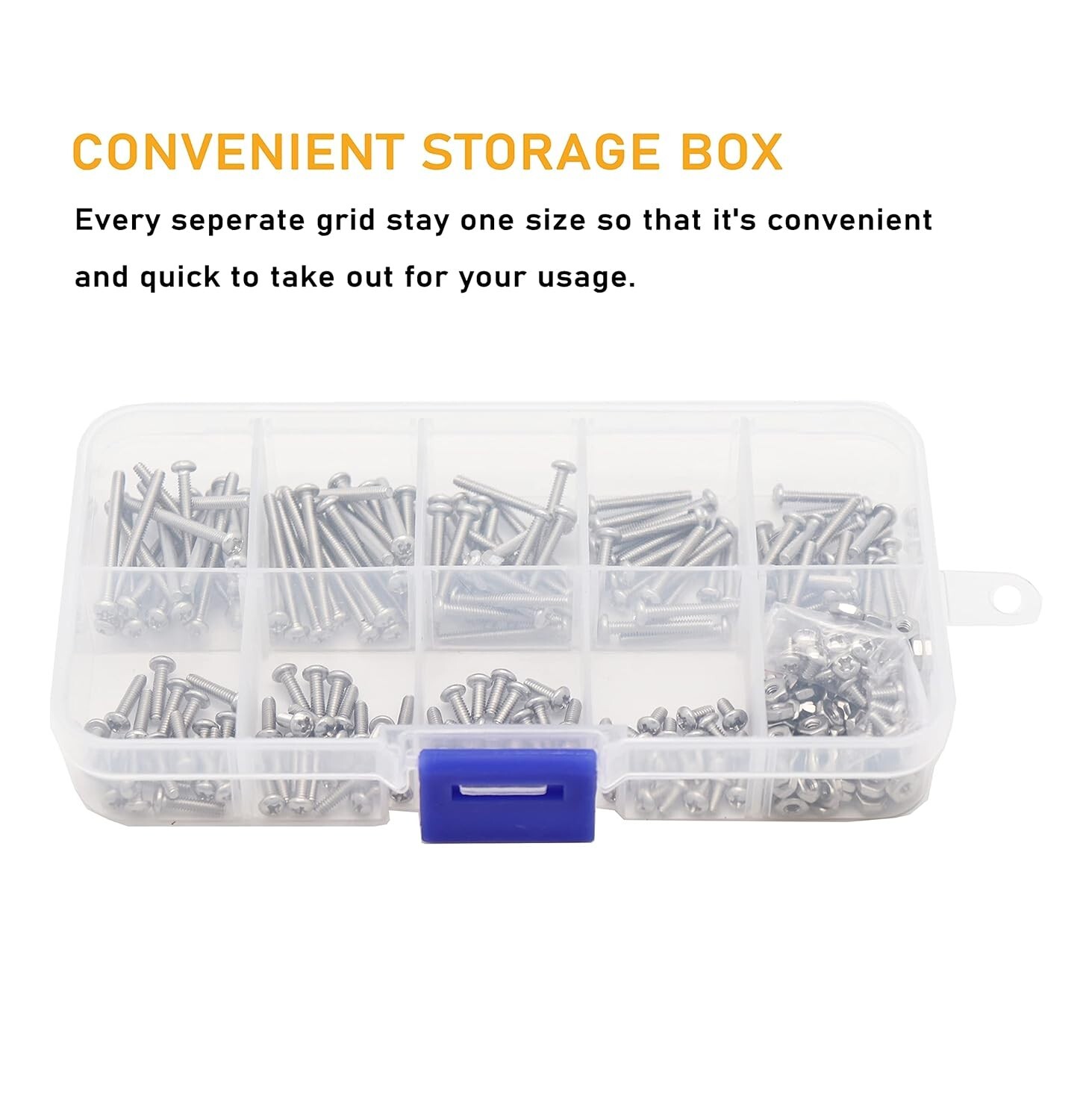Binifimux 300Pcs 2-56 Pan Phillips Machine Screws Hex Nuts Assortment Kit,5/32″
