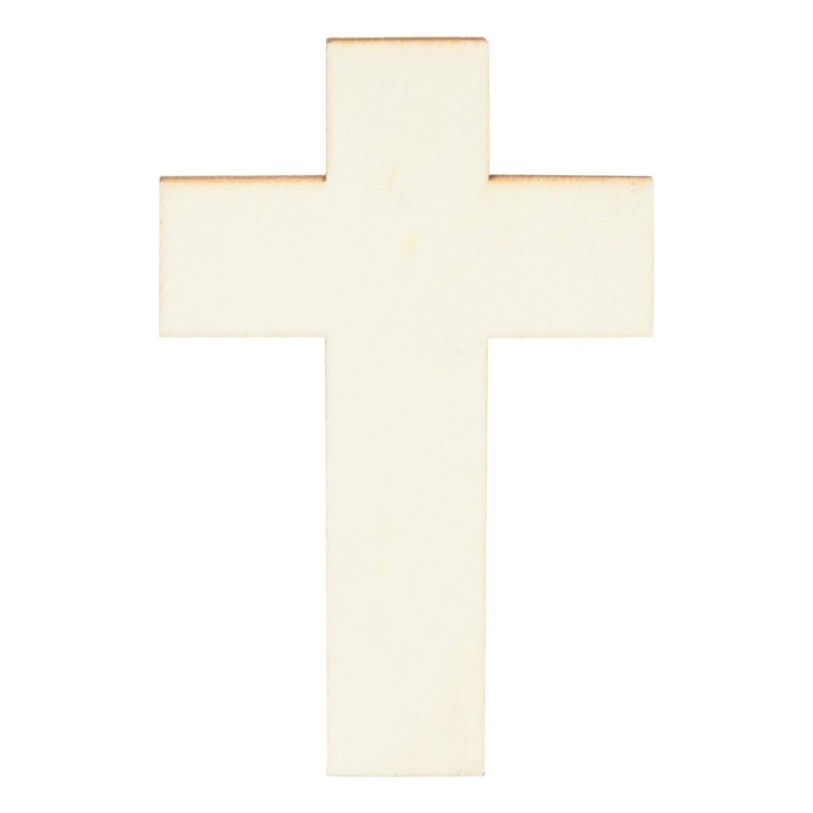 Juvale Unfinished Wooden Crosses – DIY 100 Pack, 4.1 x 2.6 inches, Brown