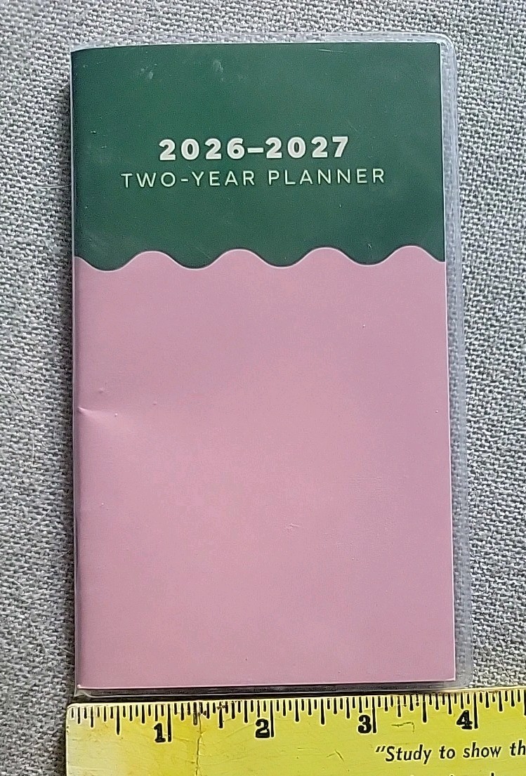 2026-2027 Two Year Pocket Planner In Plastic Cover New Flowers, Psalms Cats etc.