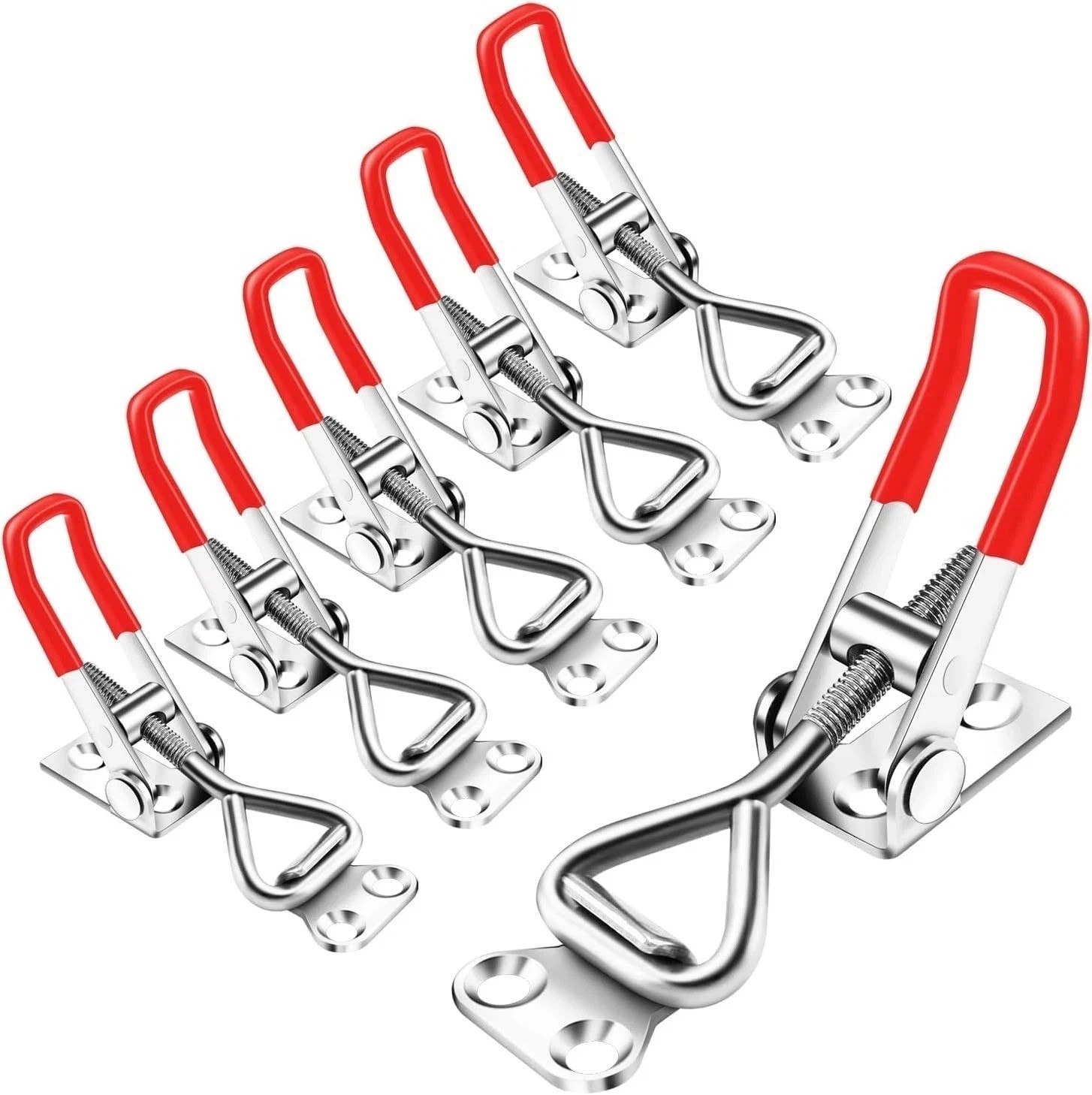 6 Pack 4001 Toggle Latch Clamps Adjustable Quick Release 330LB Heavy Duty Steel
