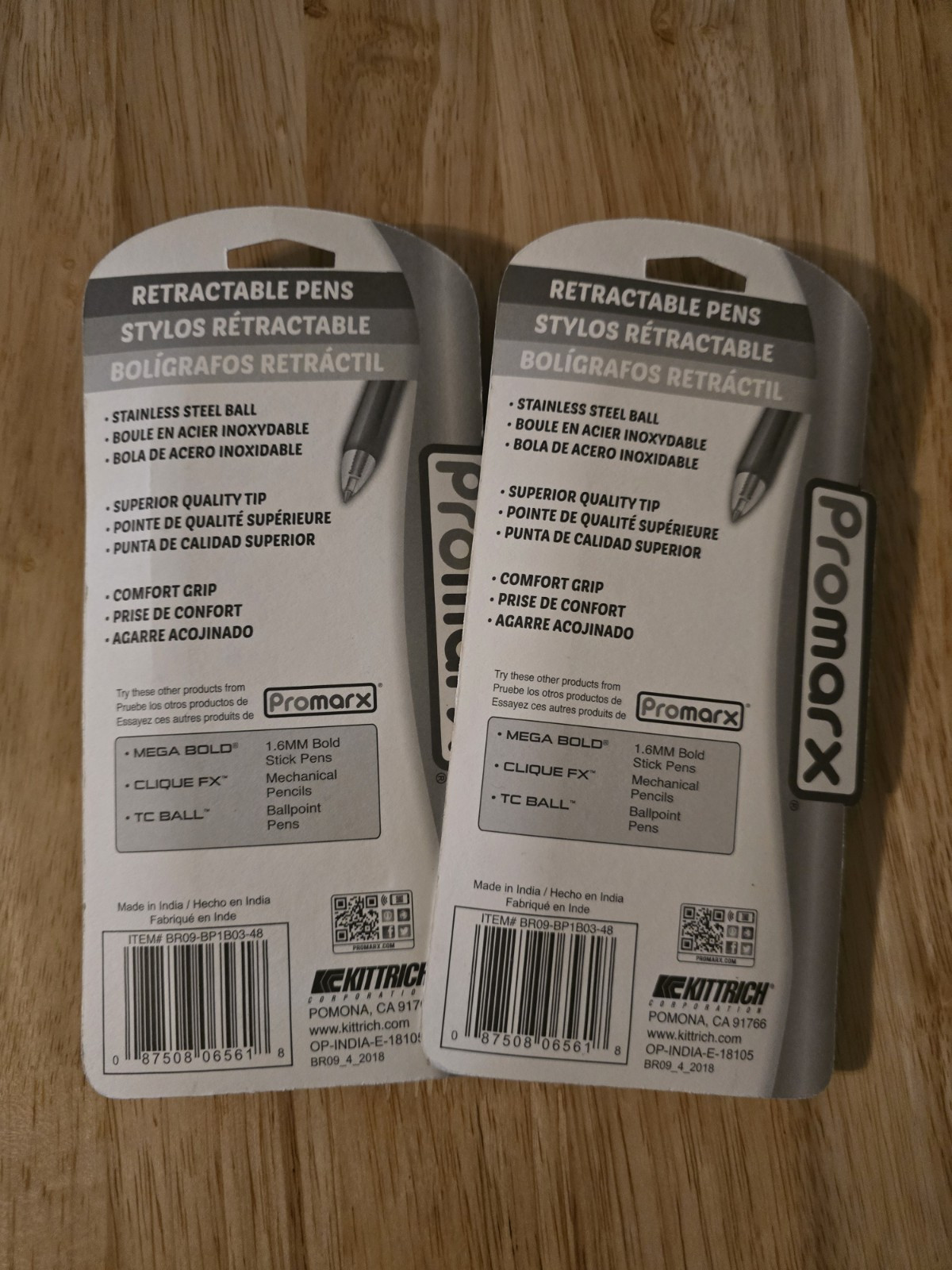 **NEW** 2 PACKS Promarx® Grippy™ COMFORT GRIP RETRACTABLE BALL POINT BLUE INK