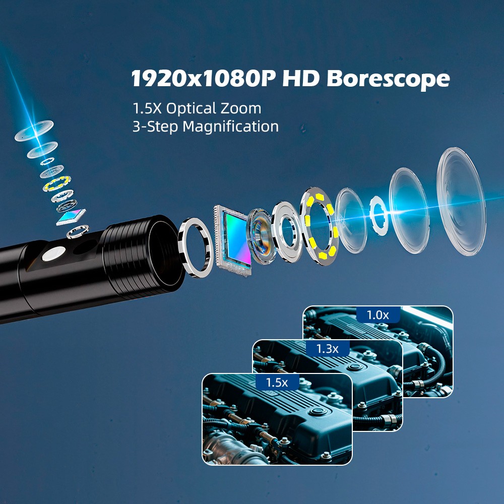 IP67 Rated Dual Lens 5M Camera Built LCD Screen Pipe Drain Inspection Scope