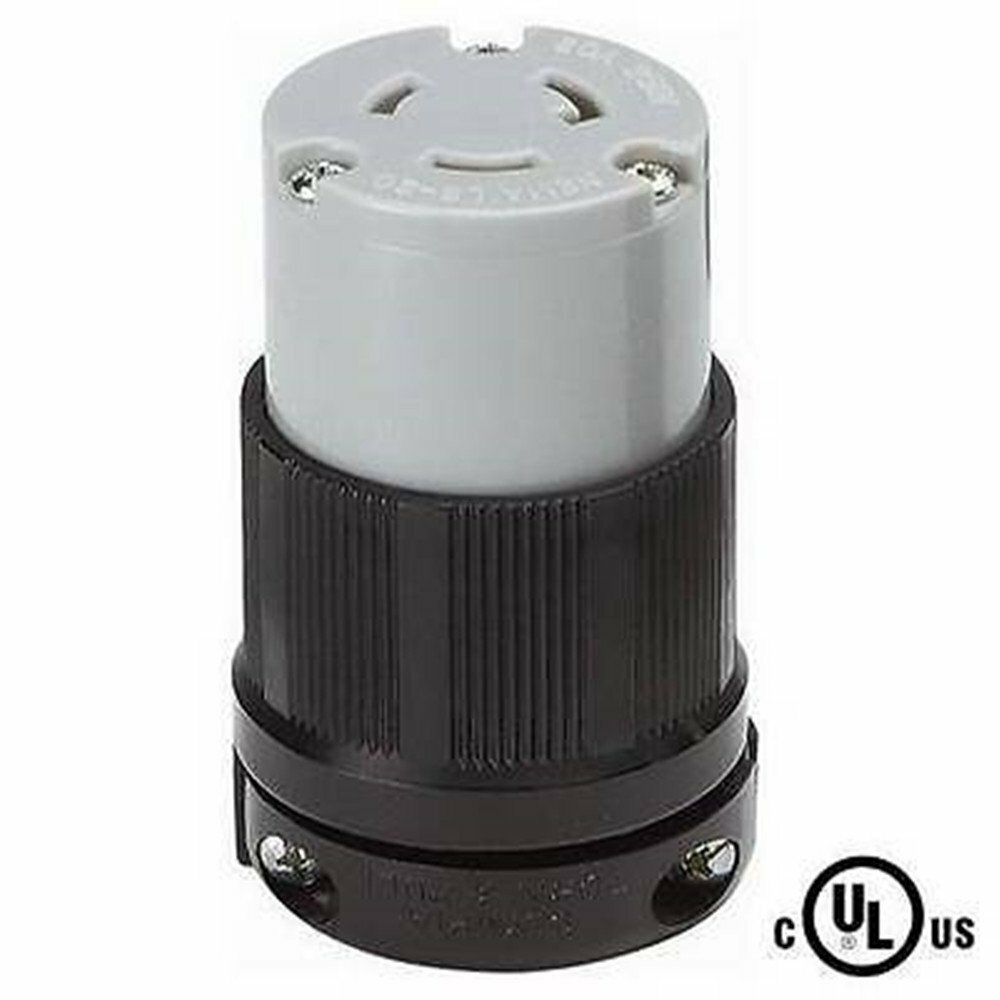 NEMA L6-20R 20 Amp 250 Volt Female Twist Lock 3 Wire Power Cord Plug UL