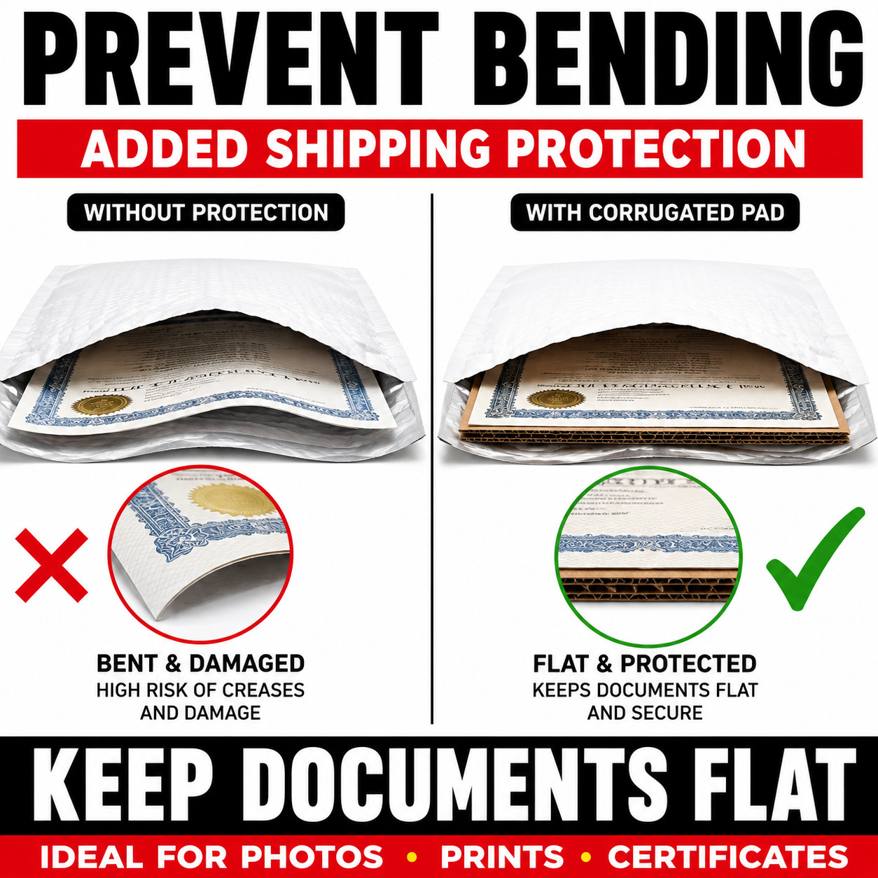 8.5×11 Corrugated Cardboard Pads Inserts 32 ECT Shipping Filler Sheets