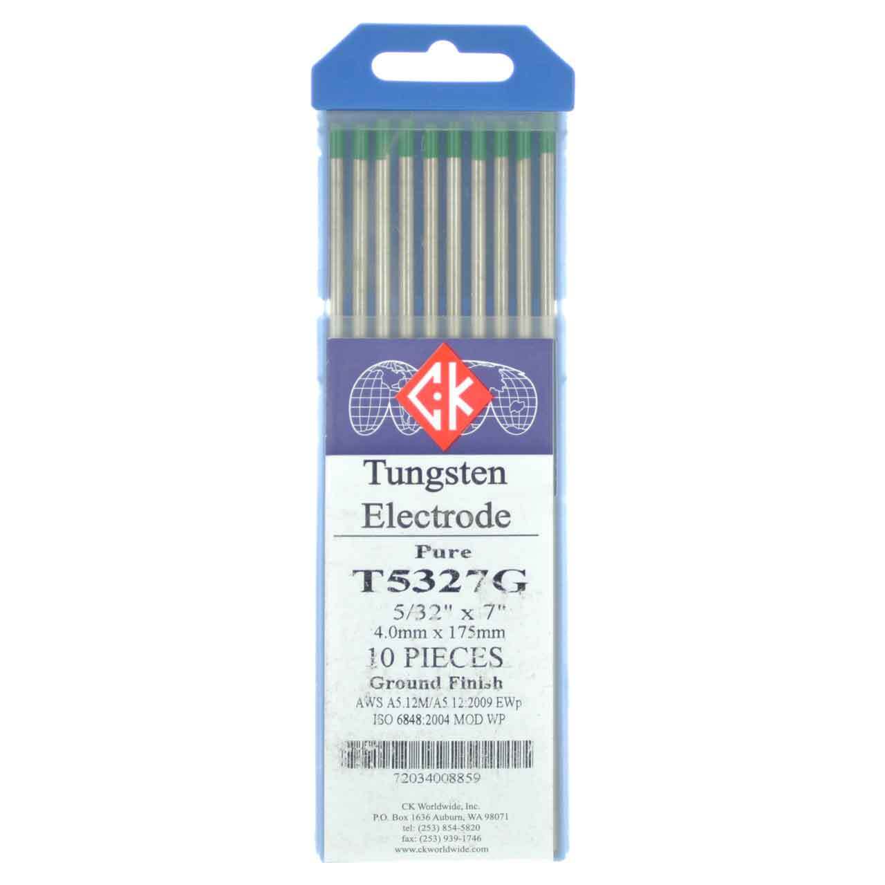 CK T5327G Pure Tungsten Electrode 5/32″ X 7″ 10 pack
