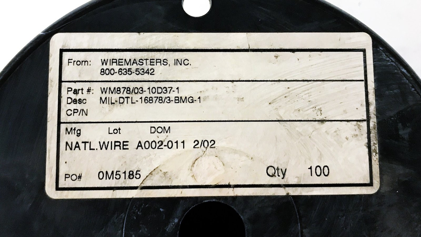 National Wire Electrical Hookup Wire, 100 Foot Roll, MIL-DTL-16878/3-BMG-1 NOS