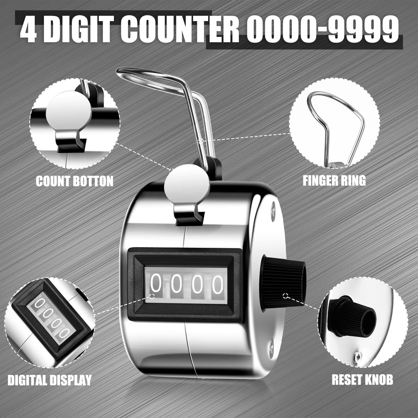 25 Pcs Hand Held Tally Counter 4 Digit Mechanical Palm Click Counter Handheld…