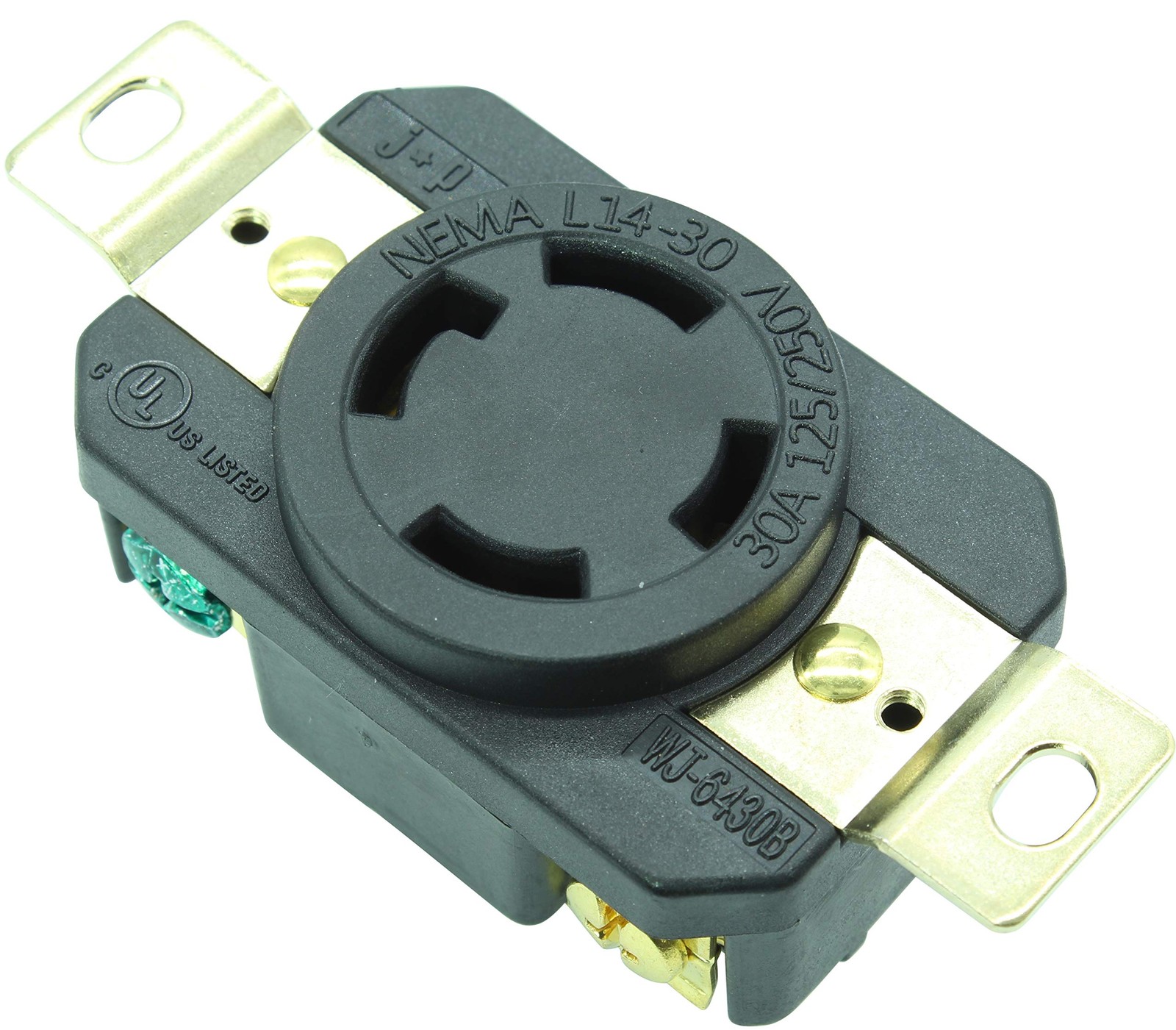 Journeyman-Pro 2710, NEMA L14-30R, 30A 125/250 Volt, Flush Mounting Locking Rece