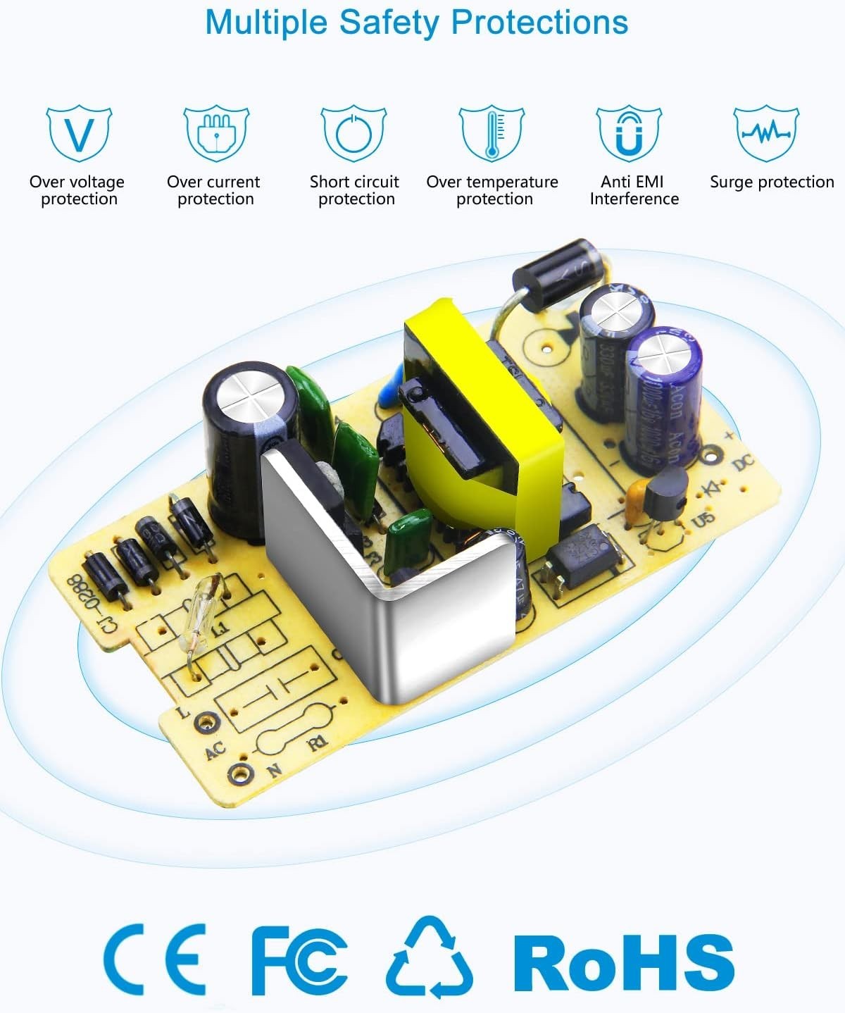24V 1A 24W DC Power Supply Adapter 100~240V AC to DC 24 Volt 1 Amp Converter …