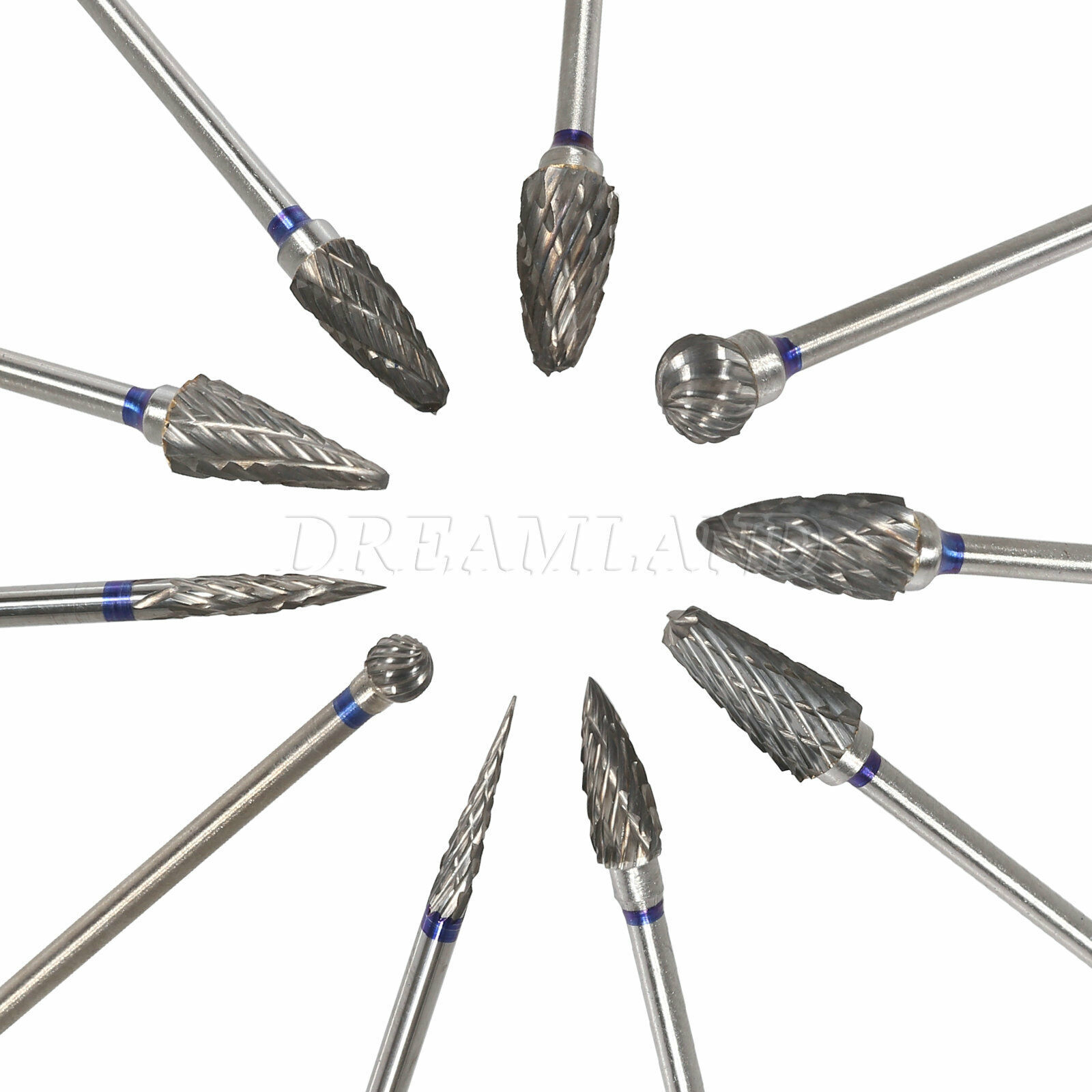 Lab Polishing Drills Tungsten Steel Carbide Bur HP 2.35MM Burs 10 Model Dental