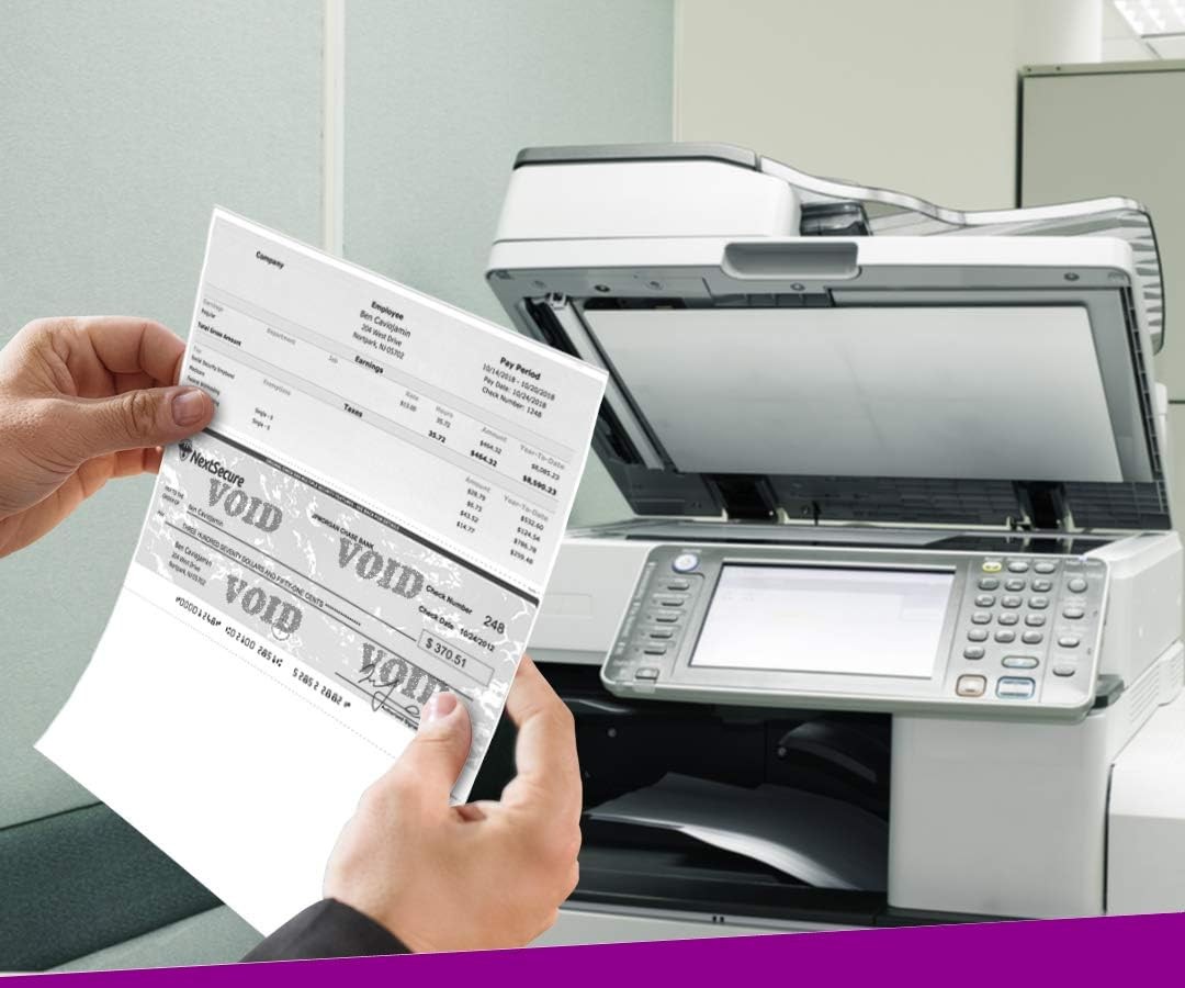 Blank Check Stock Laser/Ink-Jet 8-1/2 x 11″ 24# lb 500 Sheets Per Pack Red-Blue