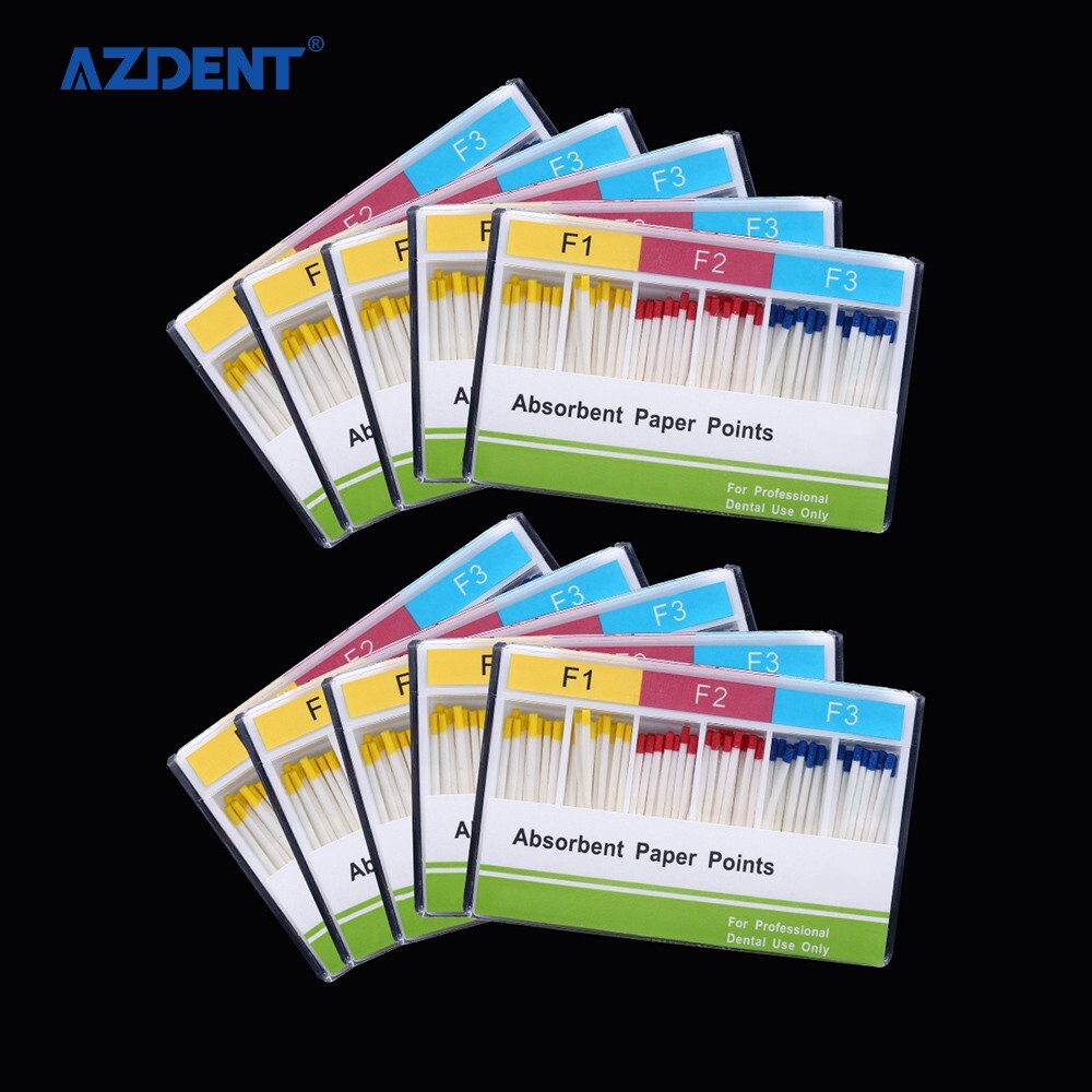 100PCS Dental Puntos Absorbentes de endodoncia para Endo Root Canel F1, F2, F3
