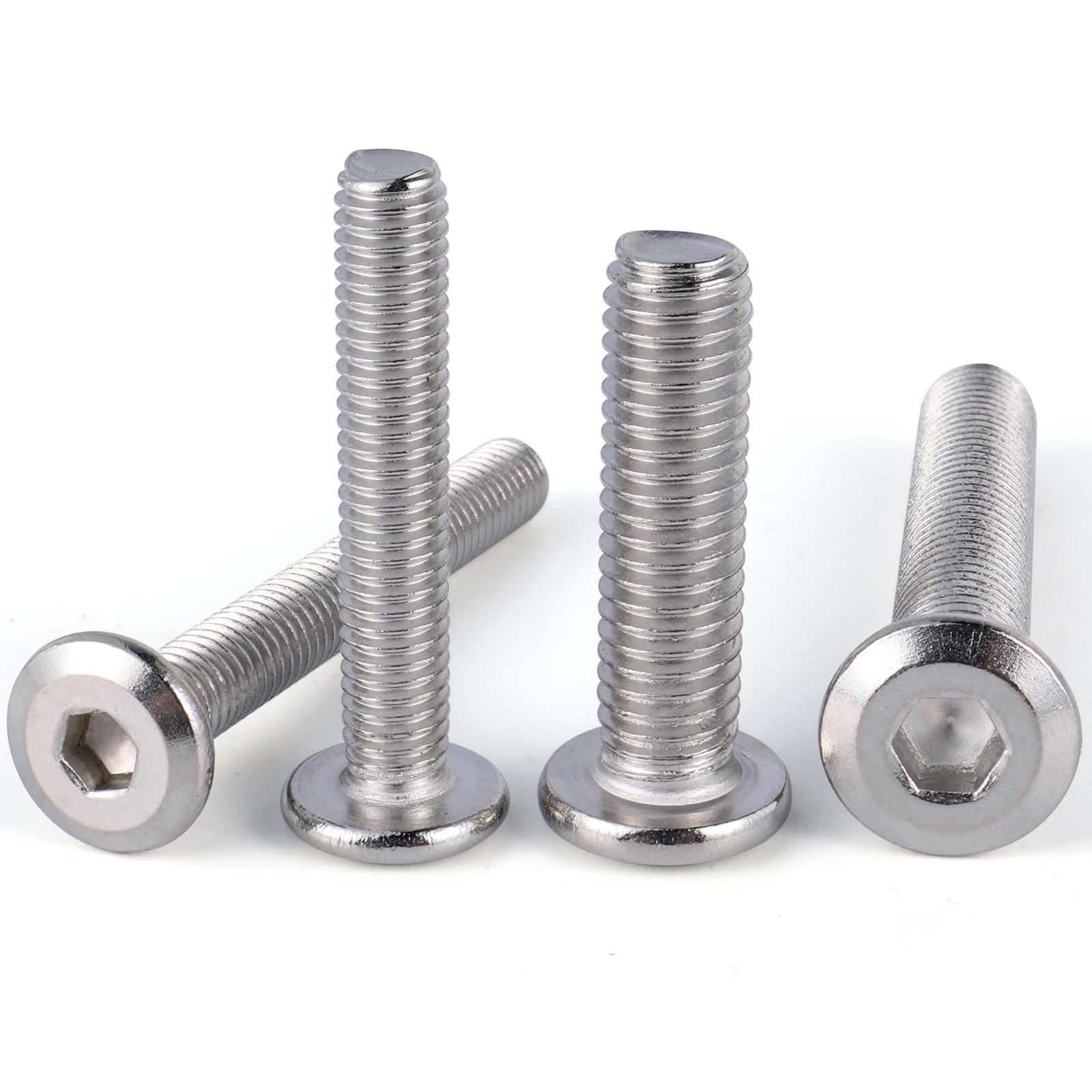 VGBUY M6-1.0 x 60 mm 28Pcs Flat Head Hex Socket Cap Screws Bolts,304 Stainles…