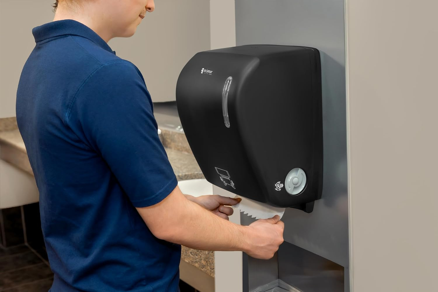 Timeless Hands-Free Mechanical Paper Towel Dispenser, Black
