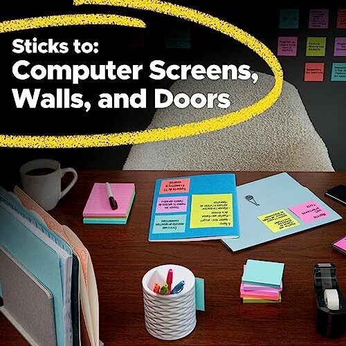 Post-it Super Sticky Notes 3×3 in. Supernova Neons Collection 3 Pads
