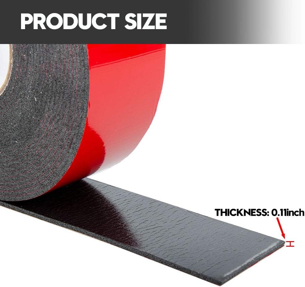 Double Sided Foam Tape 2.36In X 33FT 2 Pack, Mounting Tape Heavy Duty, Strong Ad