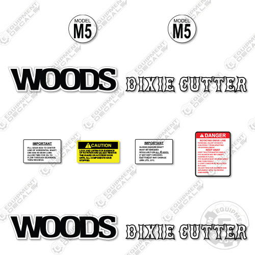 Fits Woods M5 Dixie Cutter Decal Kit – 7 YEAR 3M VINYL!