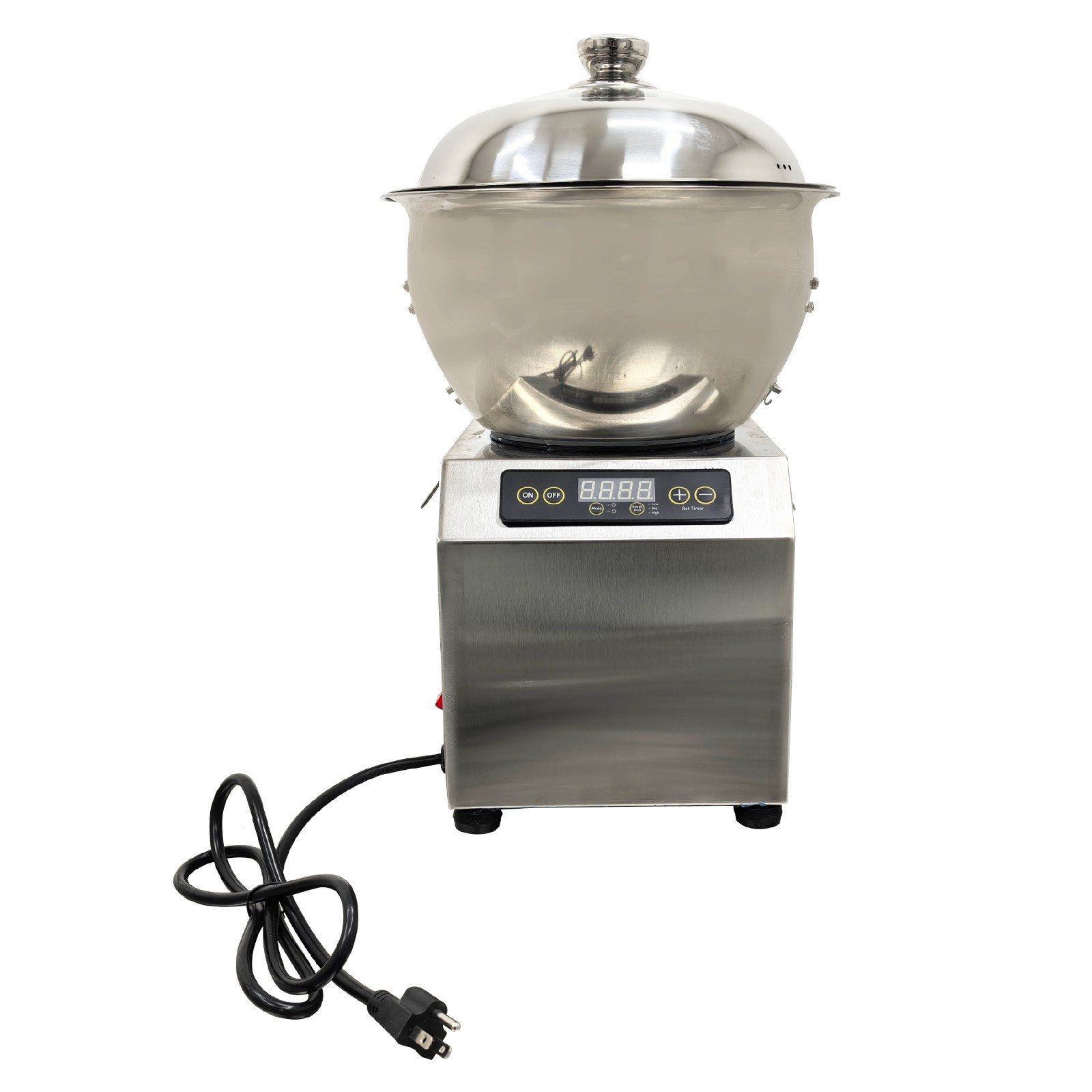 Commercial 8KG Dough Mixer w Detachable Basin, Auto Reverse, 3-Temp Heat & Lock