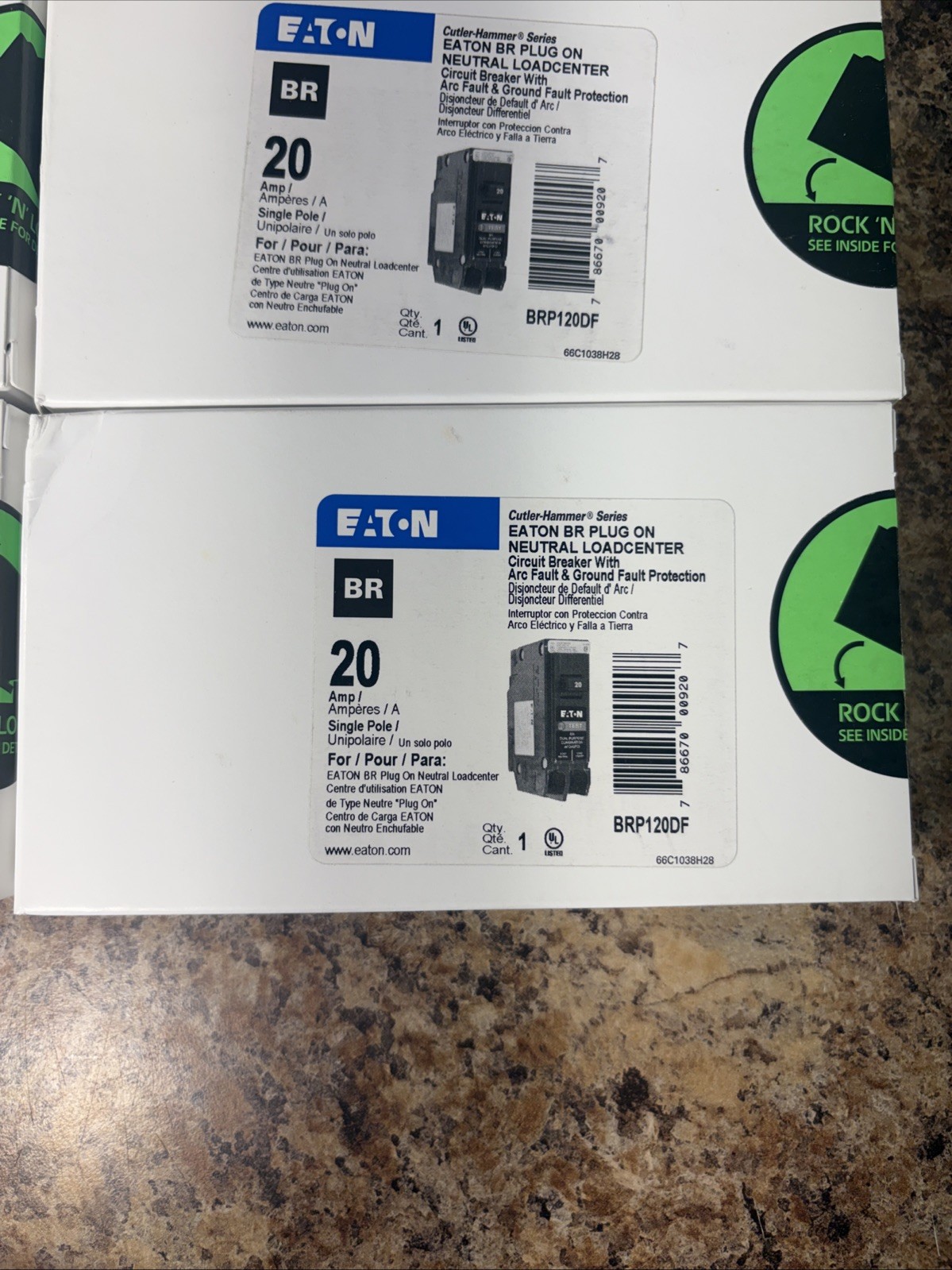10PCS CUTLER HAMMER EATON BRP120DF 20A AFCI/GFCI PLUG ON NEUTRAL NEW IN BOX