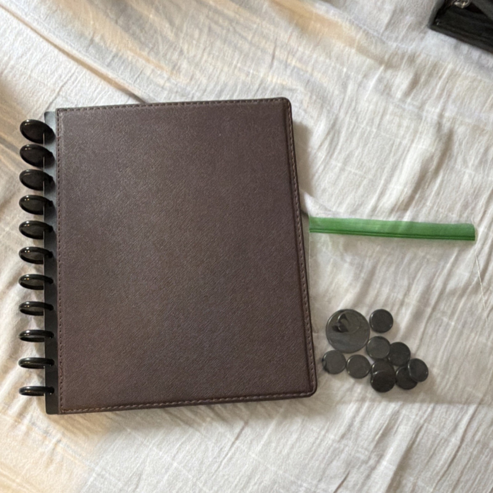 ARC Faux Leather Discbound Binder w/ Extra Discs, Brown Cover & Lined Pages
