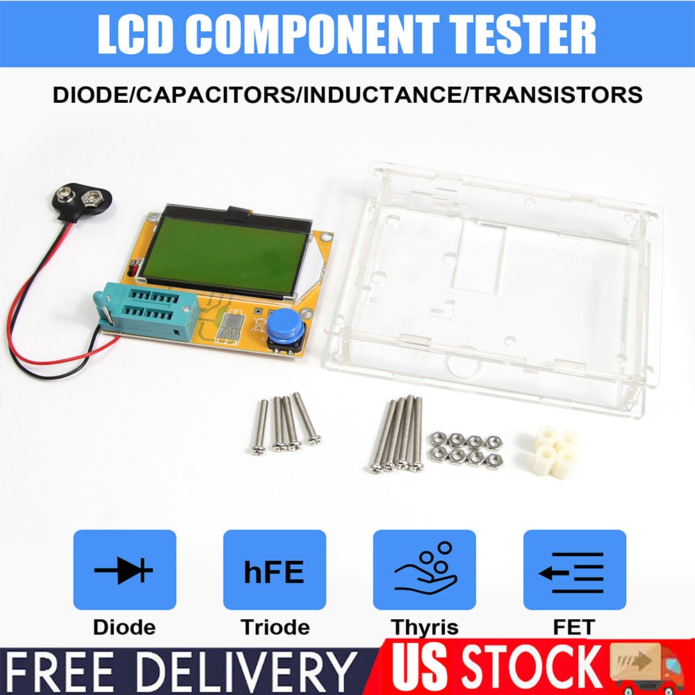LCR-T4 Component Tester Transistor Diode Capacitor Resistor Inductor LCD Meter