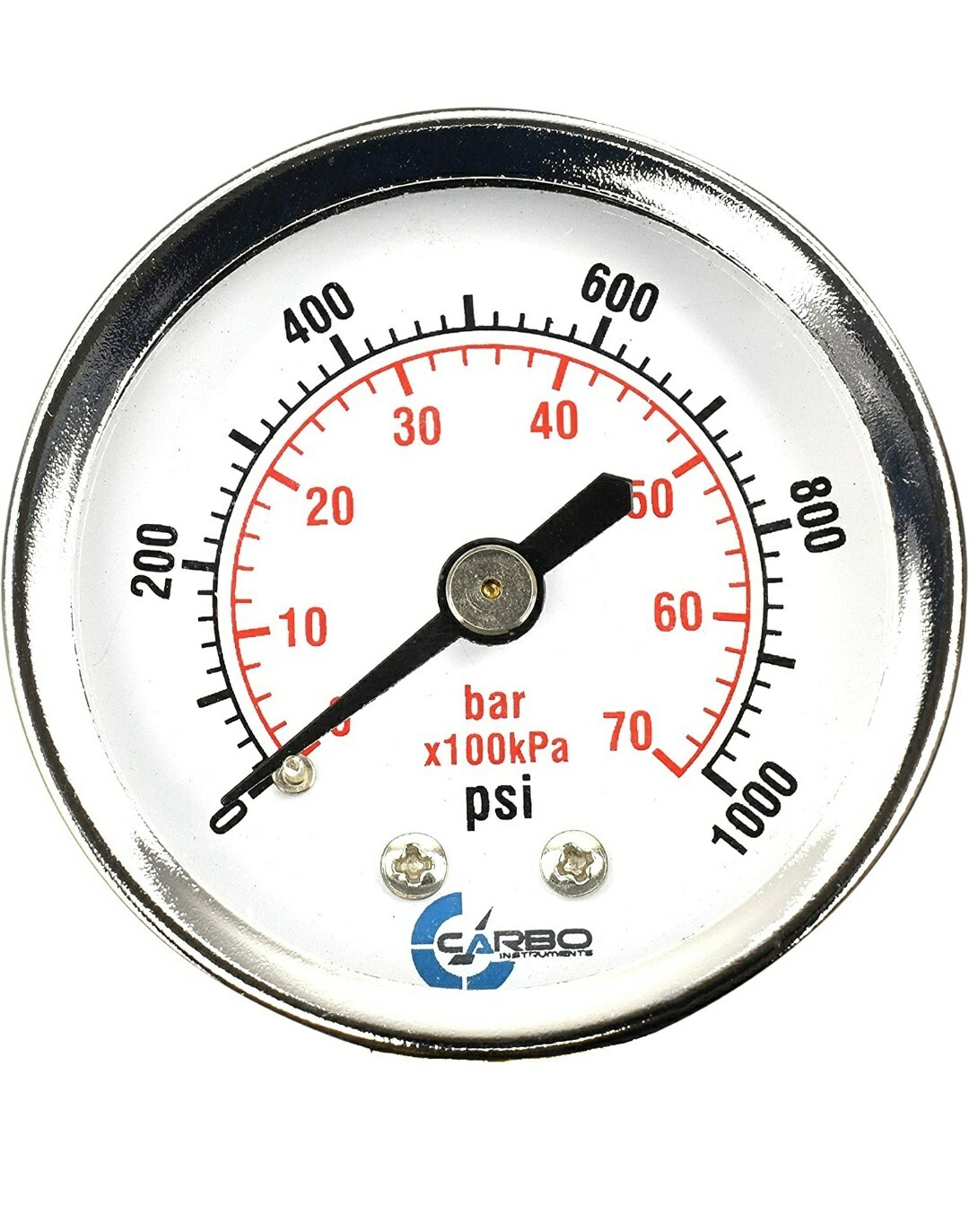 CARBO Instruments 2″ Pressure Gauge, Chrome Plated Steel Case, Dry, 0-1000…