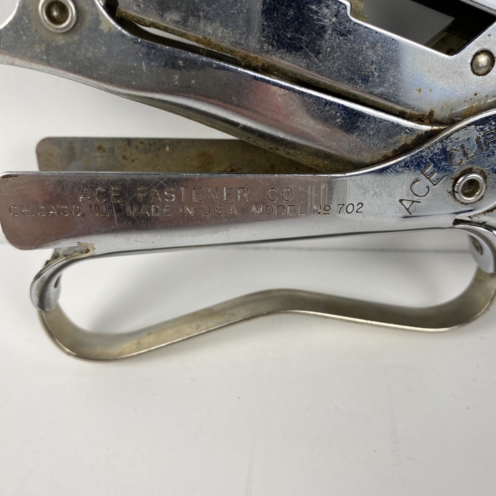 Vintage ACE Clipper No. 700 Plier Stapler Heavy Duty Metal Made in USA Tool