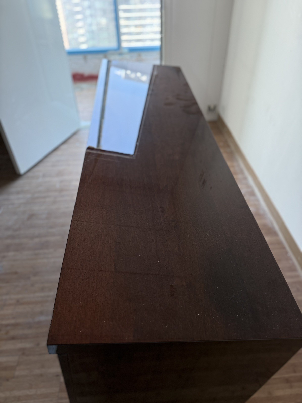 ALF Italia Pisa 72”Office Credenza in High Gloss DK Walnut