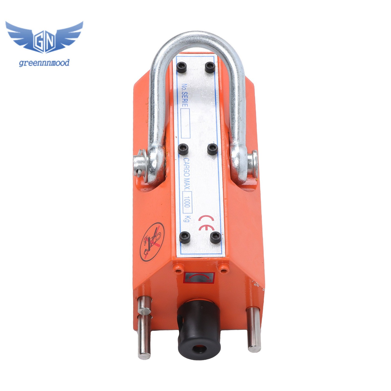 Magnetic Lifter Lifting Magnet Hoist 2200 lbs/1000 kg 2 Safety Factor Orange