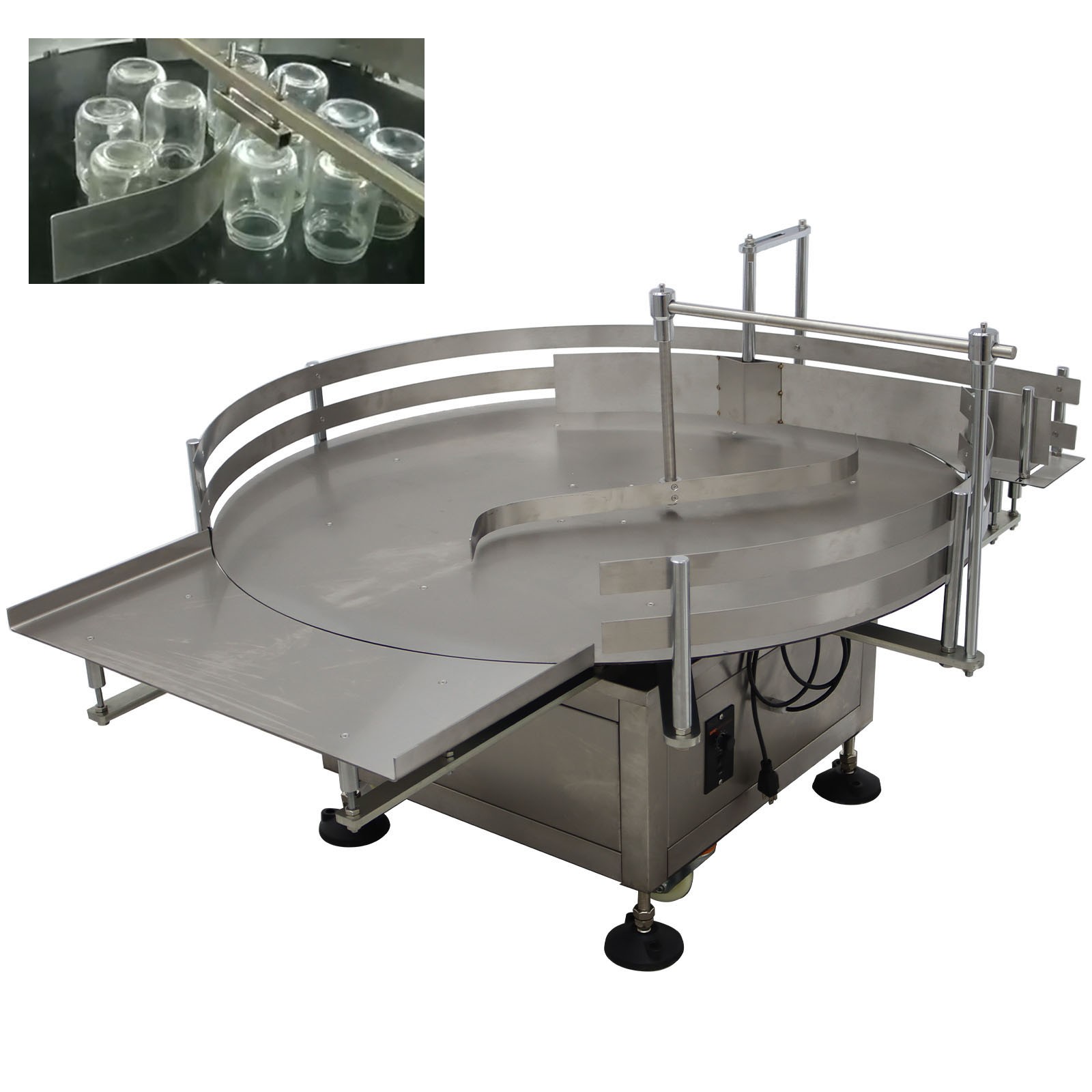 Auto Bottle Unscrambler 39.4» Round Table Bottle Collecting Machine Organizer