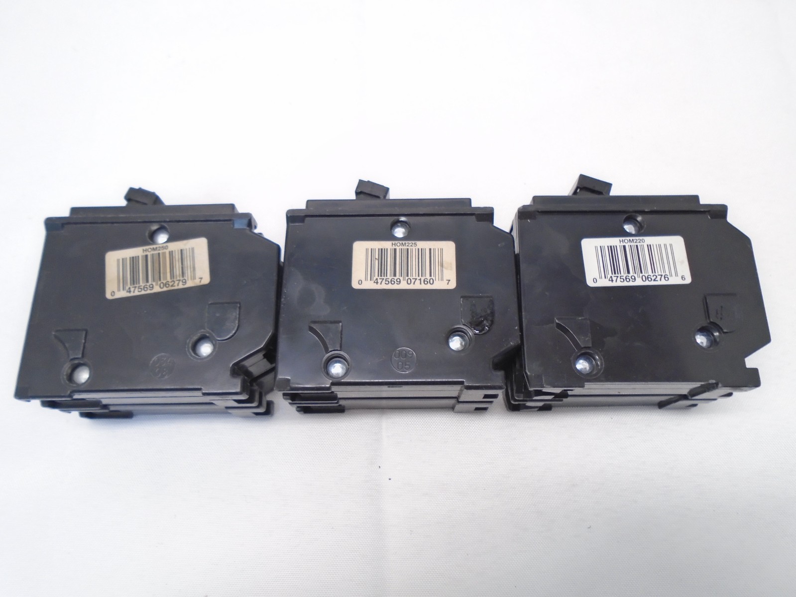 (3) Square D HOM250 HOM225 HOM220 20 25 50 Amp 240 Volt 2 Pole Plug In Breaker