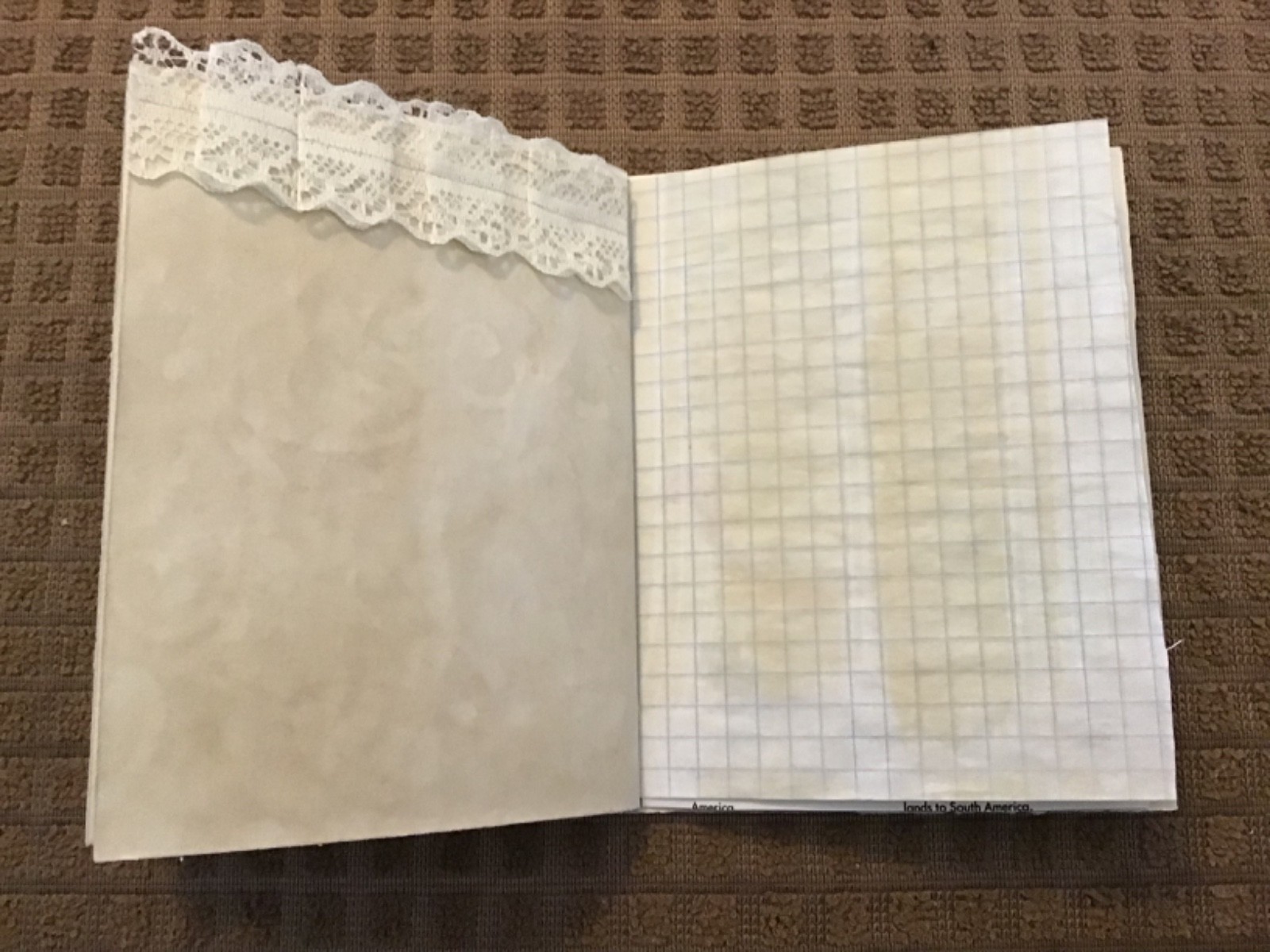 Handmade Naked Junk Journal 5-1/2” x 4-1/4” Mushroom & Leaves Print Cover