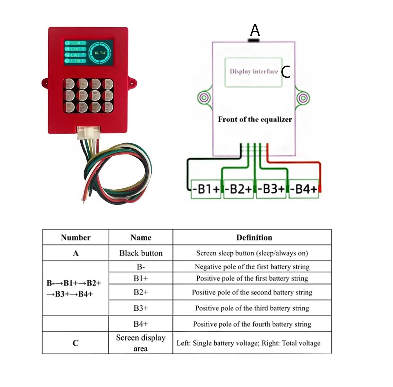 5A 4S LiFePo4 & NCM Active Battery Balancer, 12V, 0-5.5A Adaptive, Digital Vo…