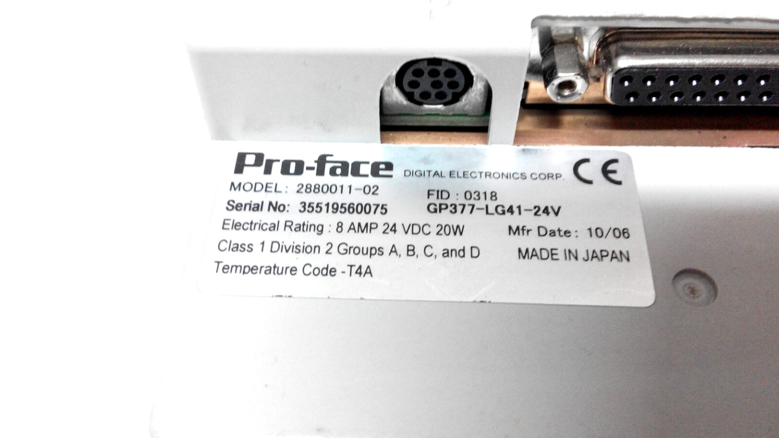 PRO-FACE 2880011-02/GP377-LG41-24V