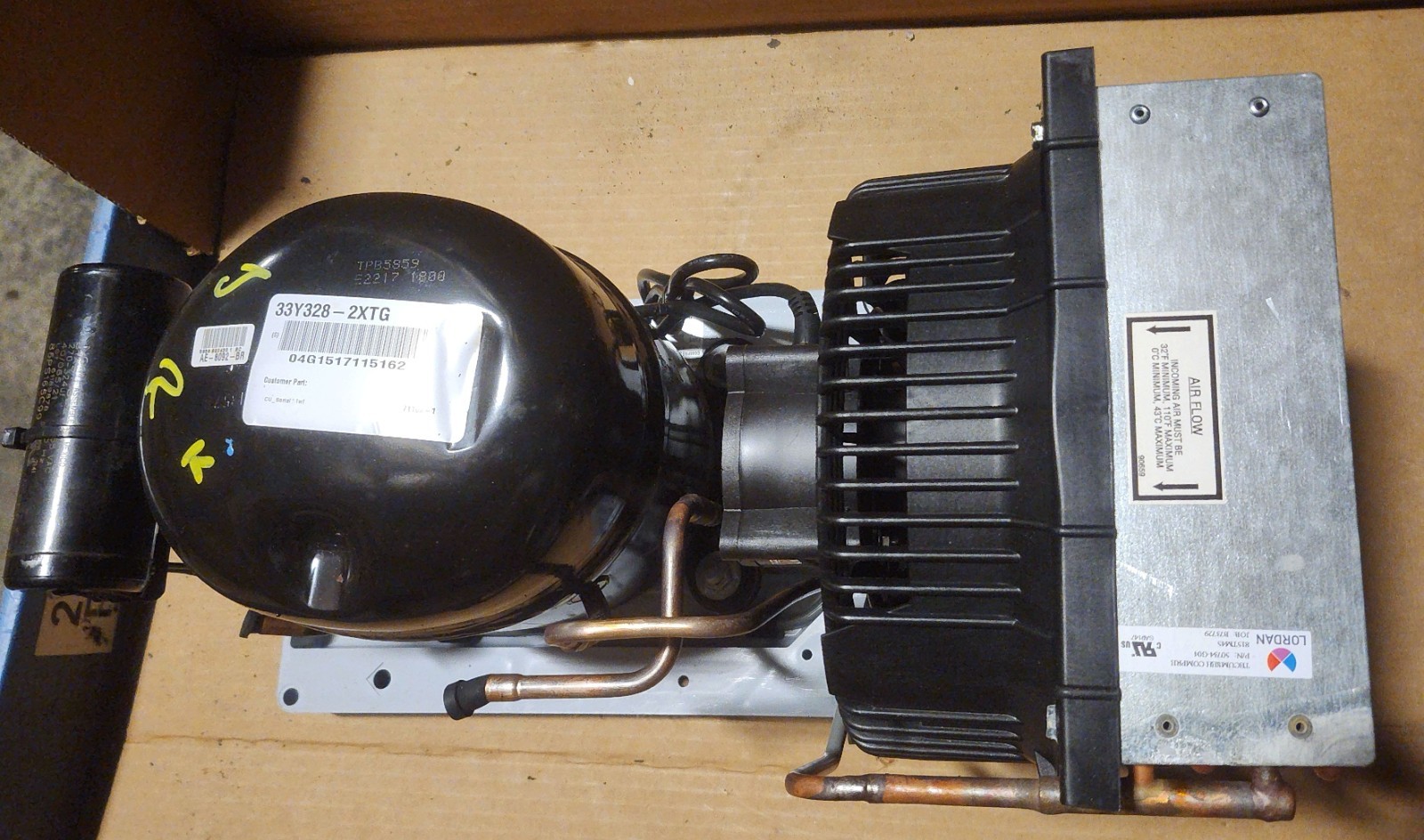 NEW Tecumseh Condensing Unit AE2415Z-AA1AJL BoM: 33Y328-2XTG. R-404A 1/3 HP 115V