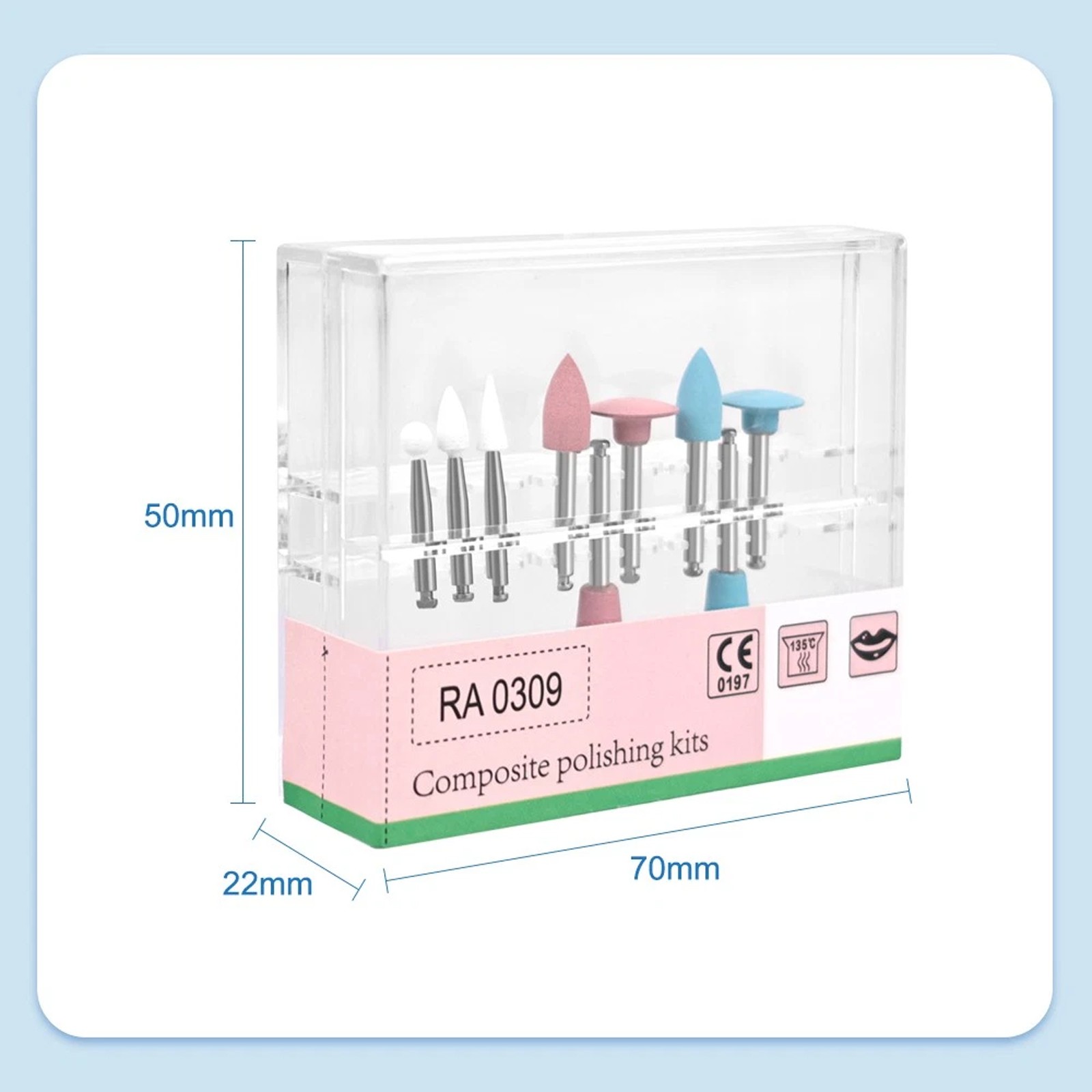 Dental Composite Polishing Kit Diamond RA HP Polisher Burs F Contra Angle 2.35mm