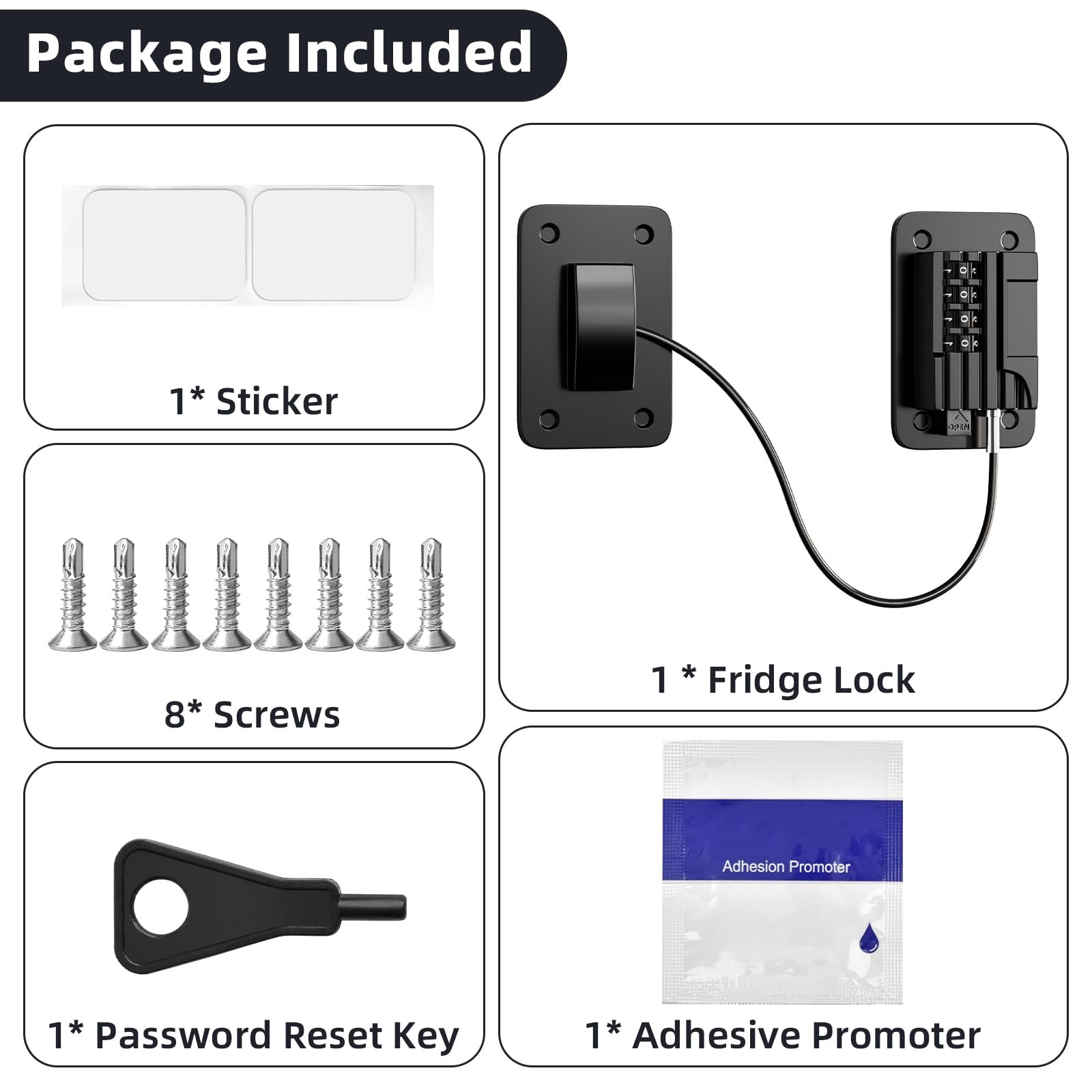 Refrigerator Lock, Child Proof Fridge Lock, Baby Safety Lock for Refrigerator…