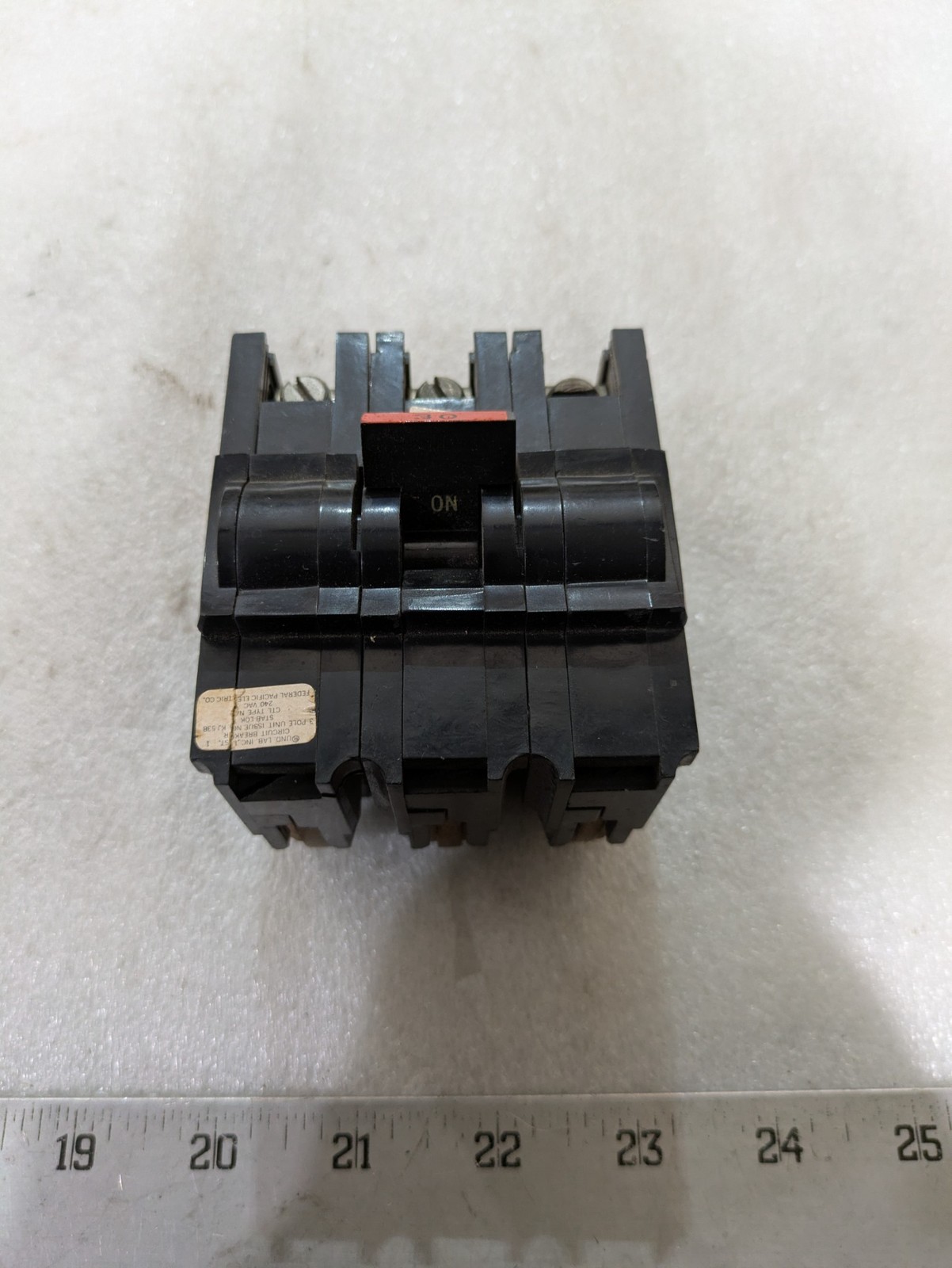 Federal Pacific Electric Stab-Lok 3-Pole Circuit Breaker 240VAC CTL Type FPE