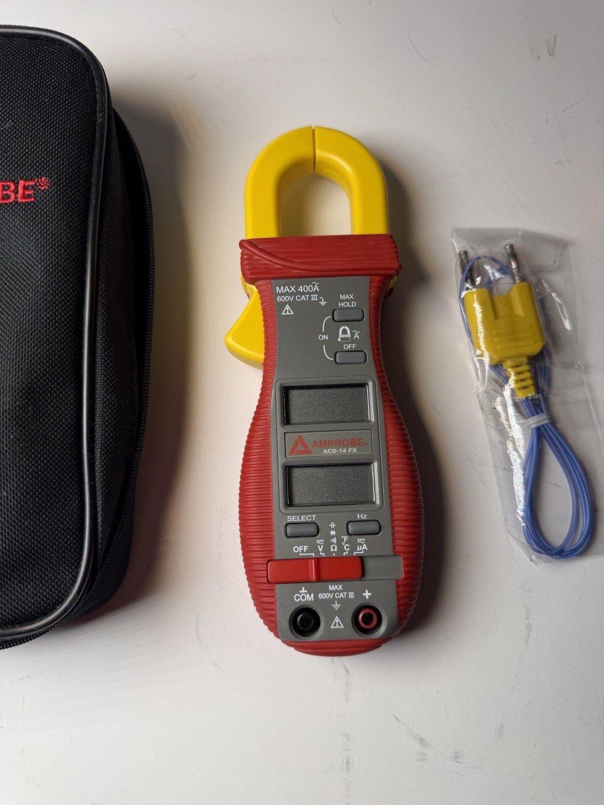 Amprobe ACD-14 FX Clamp Meter 400A CAT III w/ Leads Case Tested
