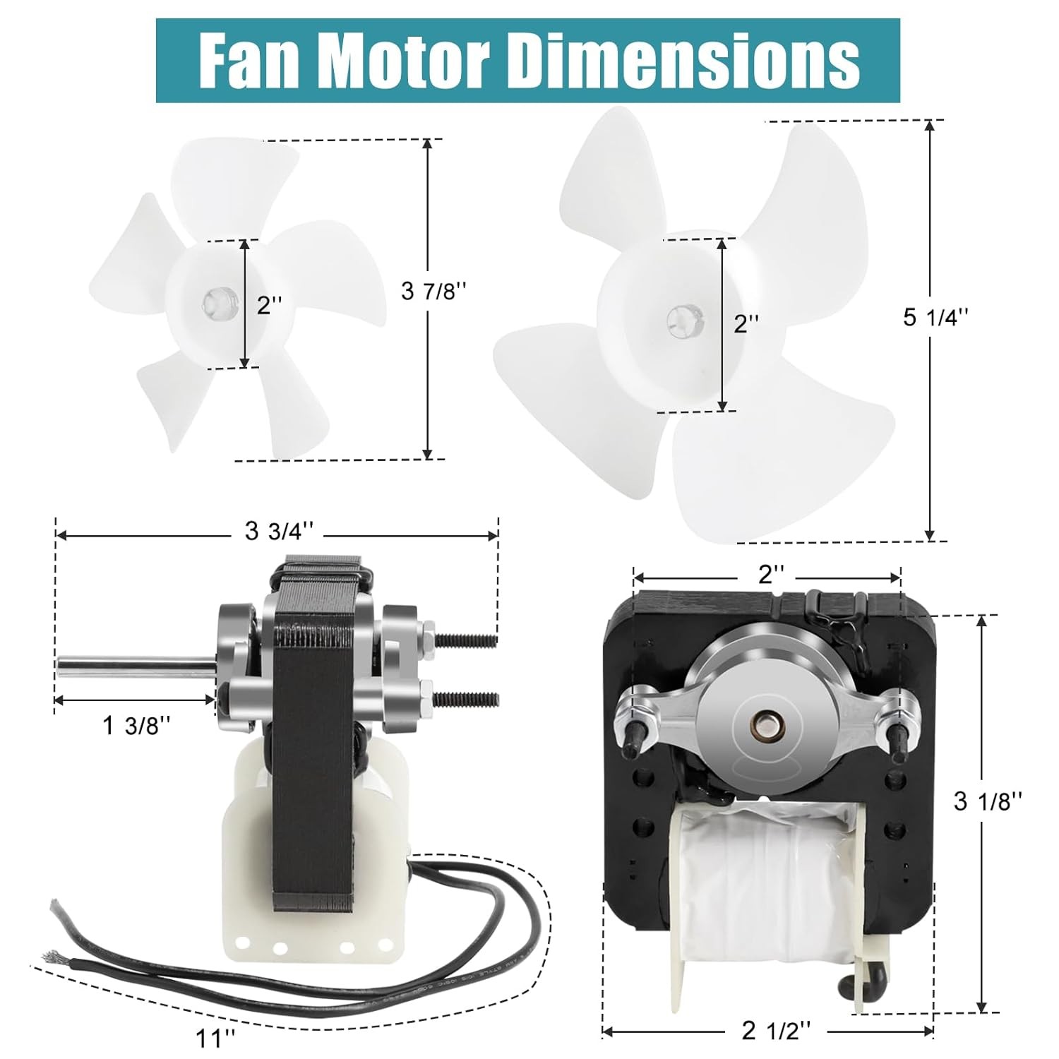EM670 SM670 ERM670 FAN MOTOR 120 VOLTS RPM 3000 60Hz, 0.55 Amps SHAFT IS 1 1/4″