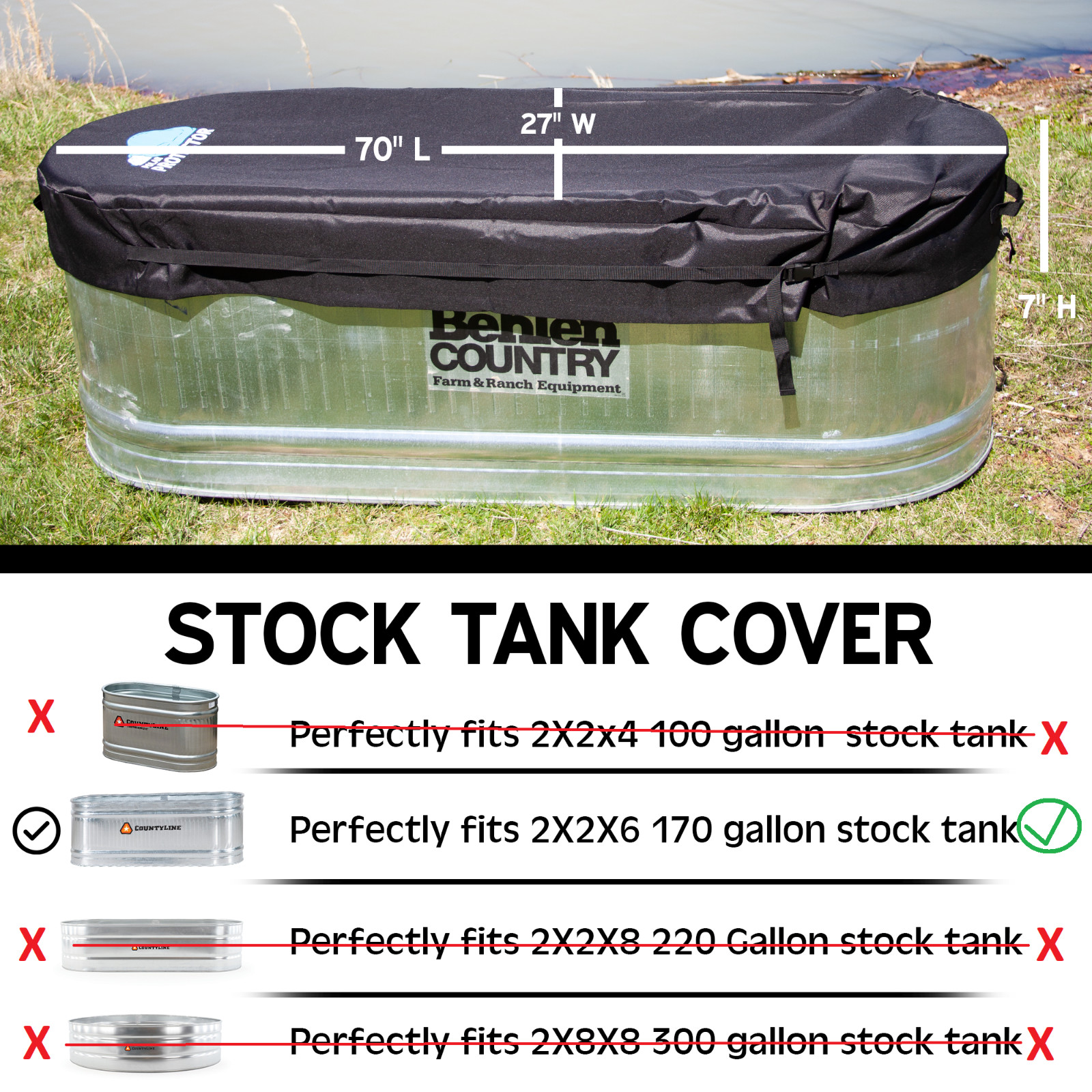 2X2X6 Galvanized Stock Tank Cover Ice Water Therapy Ice Bath Cover Waterproof