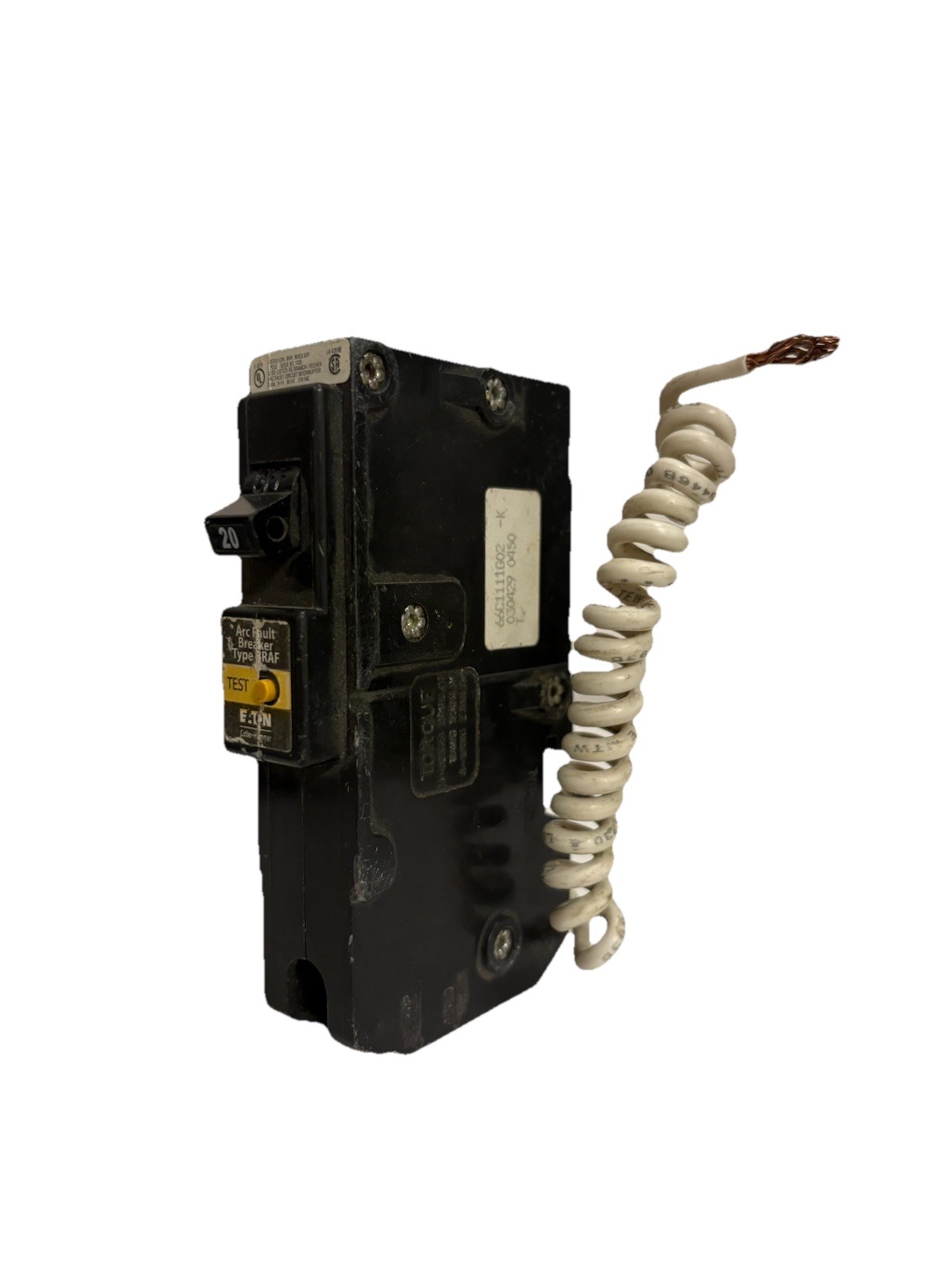 Eaton BR120AF 1 Pole 20 Amp Arc Fault Circuit Breaker