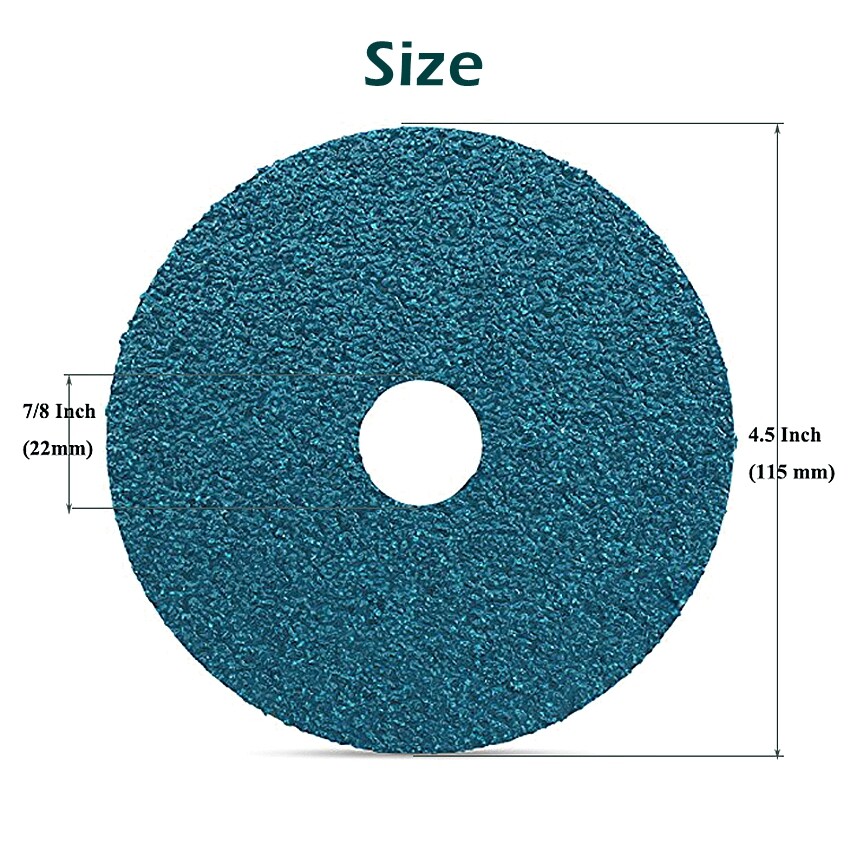 100 PACK 115mm Zirconia Resin Fiber Disc 60 Grit 4-1/2″ Grinding & Sanding Discs