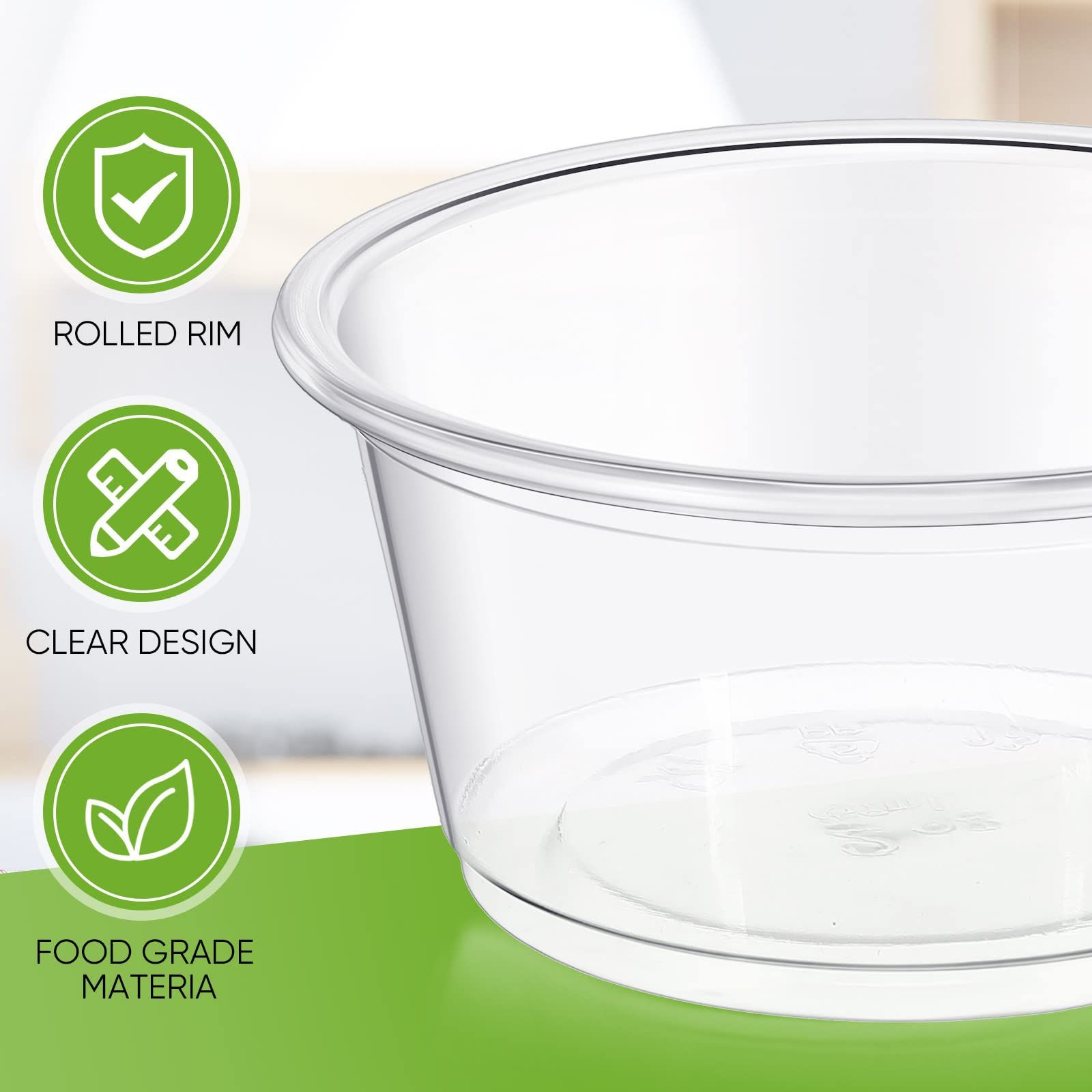 Gerrii 500 Count Plastic Disposable Portion Cups Without Lid 2 oz, Clear