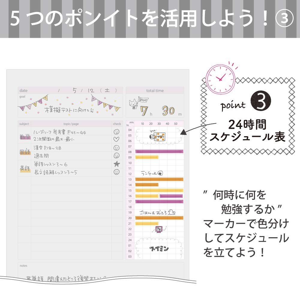 Kokuyo Campus Study Planner Notebook, Daily Ruled, Semi-B5, Gray